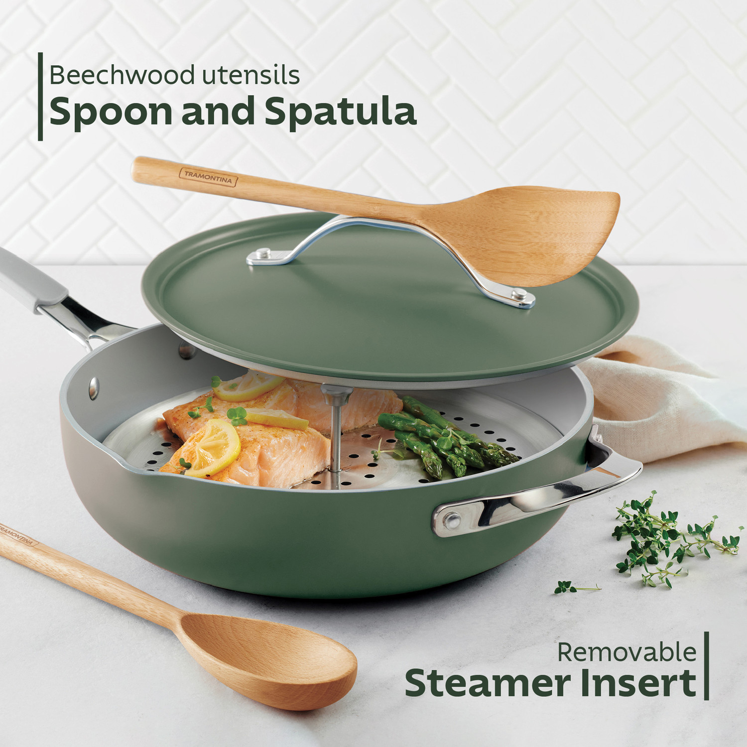 Image of Tramontina Fry Pan 30 cm diameter with Lid 4.7 L capacity