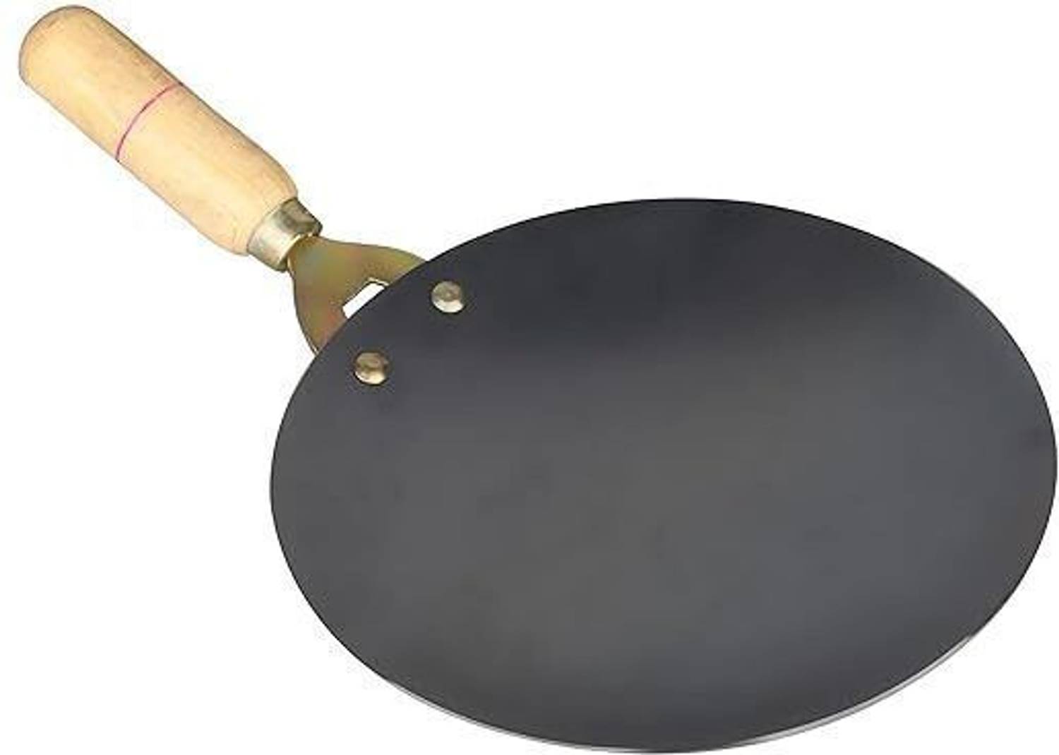 Ameraempire Iron Wooden handle Tawa for kitchen dailt use, Roti making Tawa 12 cm diameter