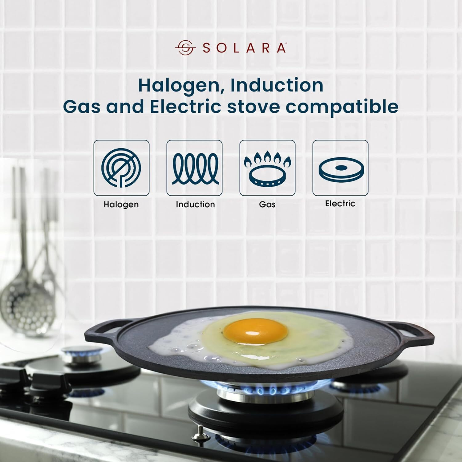 Image of Solara Cast Iron Dosa Tawa 10 Inch Tawa 25 cm diameter