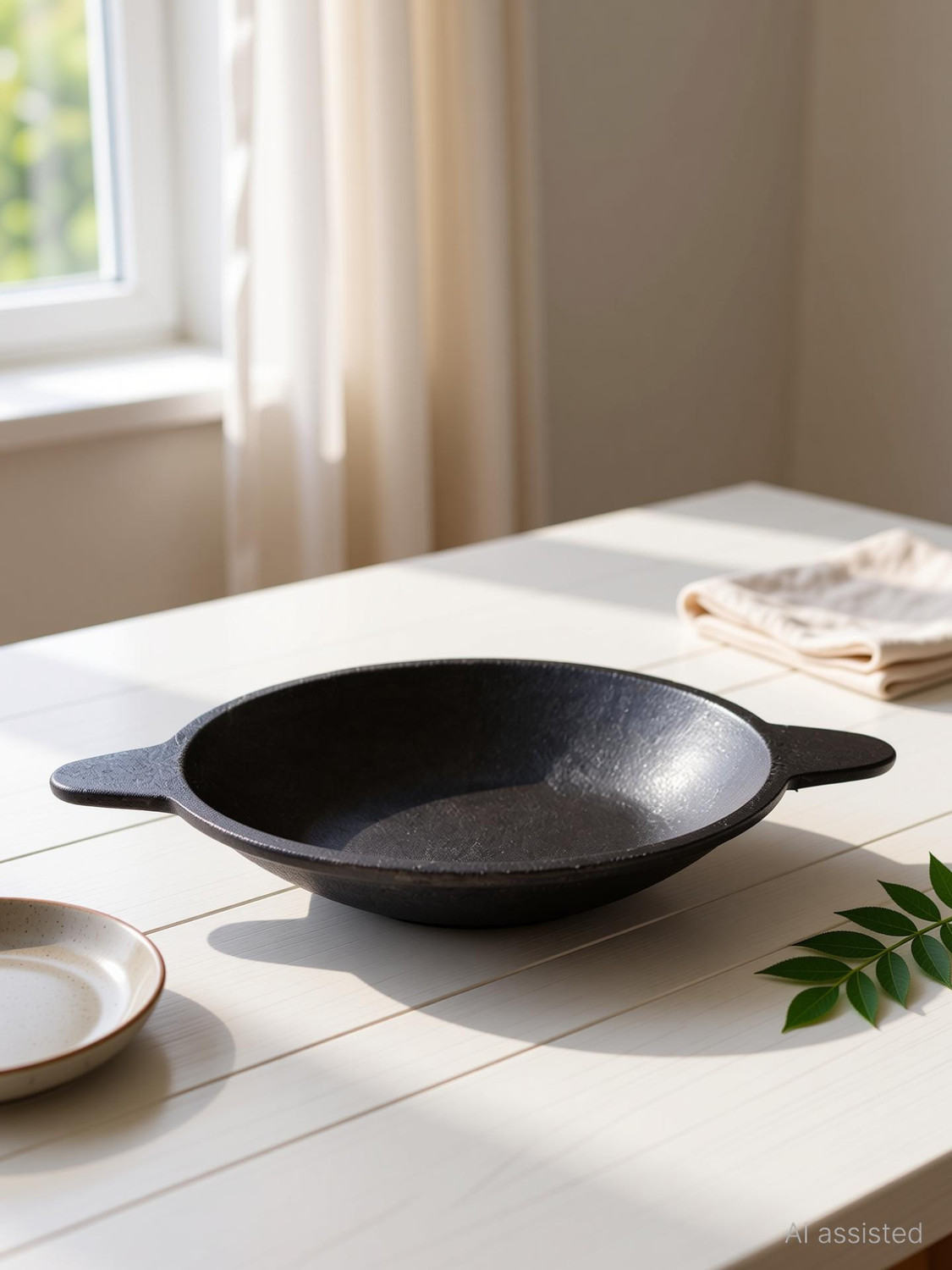 Image of Bharath Agencies Premium Quality Cast Iron Appam Chetty Paniarakkal Pan 21 cm diameter 1 L capacity (Cast Iron, Non-stick)