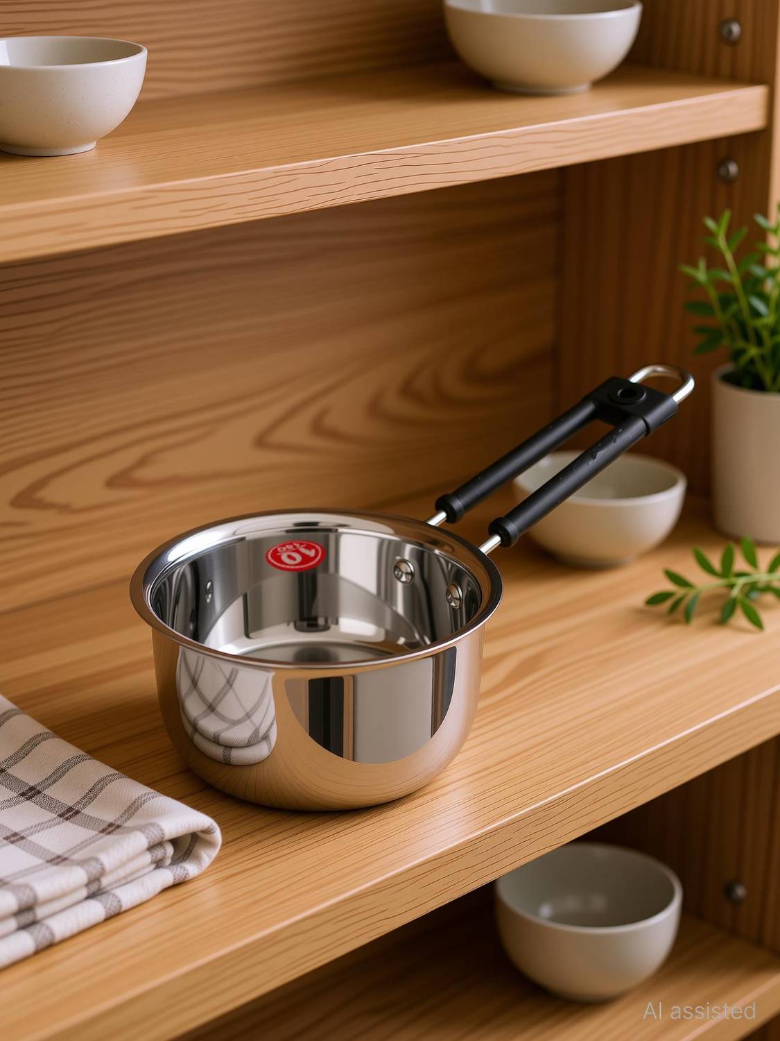 Airsteel Stainless Steel Sauce Pan Milk Pan 15 cm diameter 1.2 L capacity