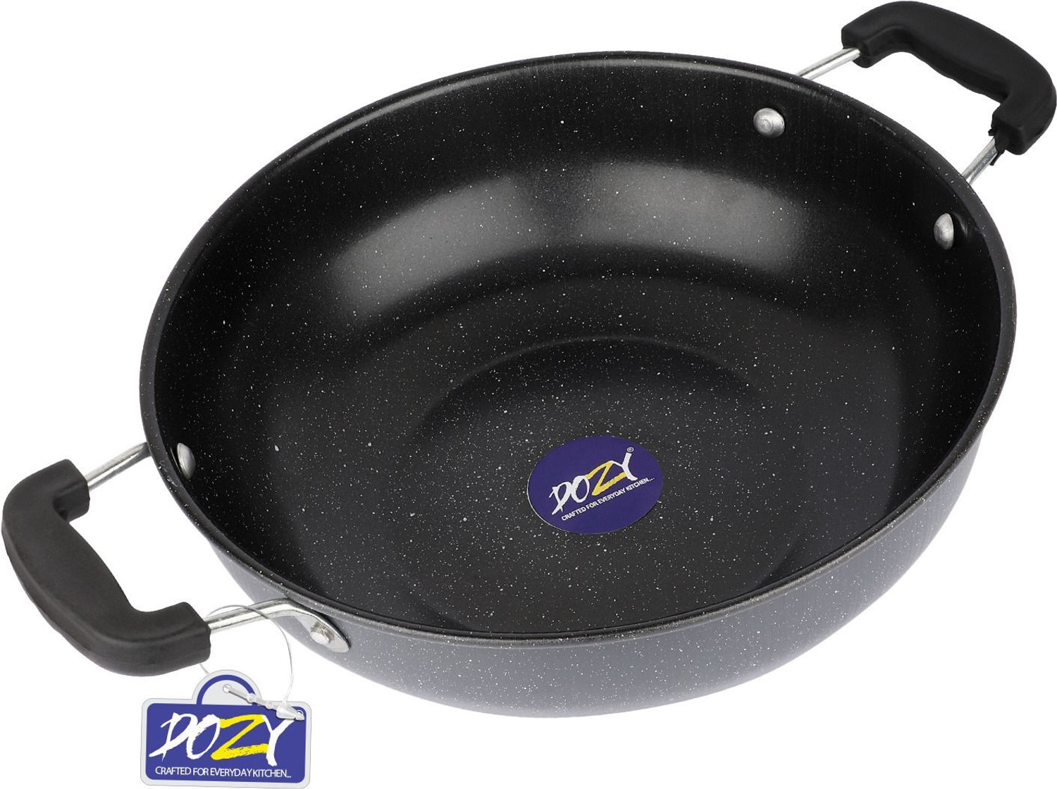 Image of Dozy IronRich Pro 28cm Low-Flame Nonstick Induction Kadhai Pan Kadhai 28 cm diameter 3 L capacity