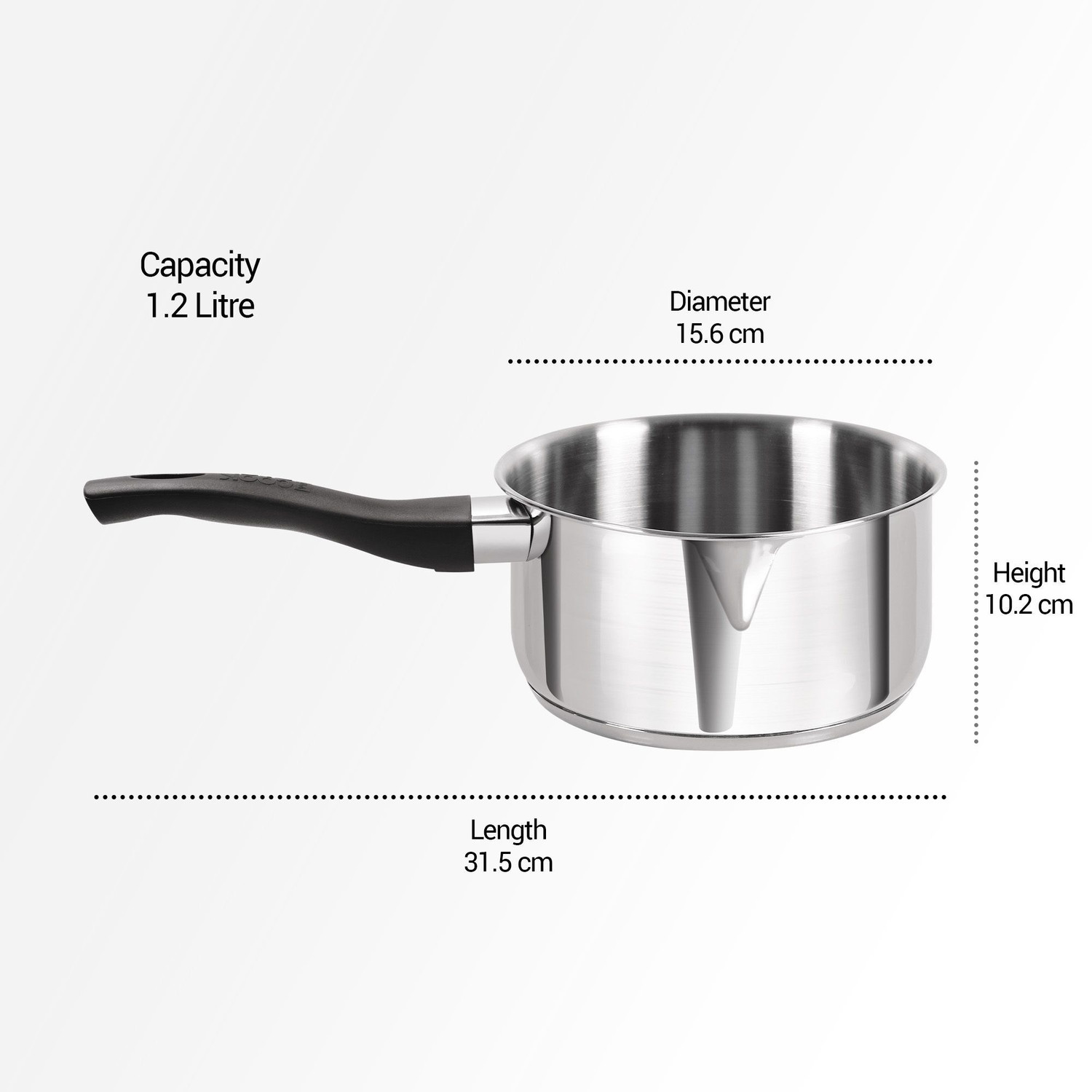 Image of MILTON Pro Cook Sandwich Bottom Sauce /Tea Pan for Chai with bakelite handle, 14 cm Sauce Pan 14 cm diameter 1.2 L capacity