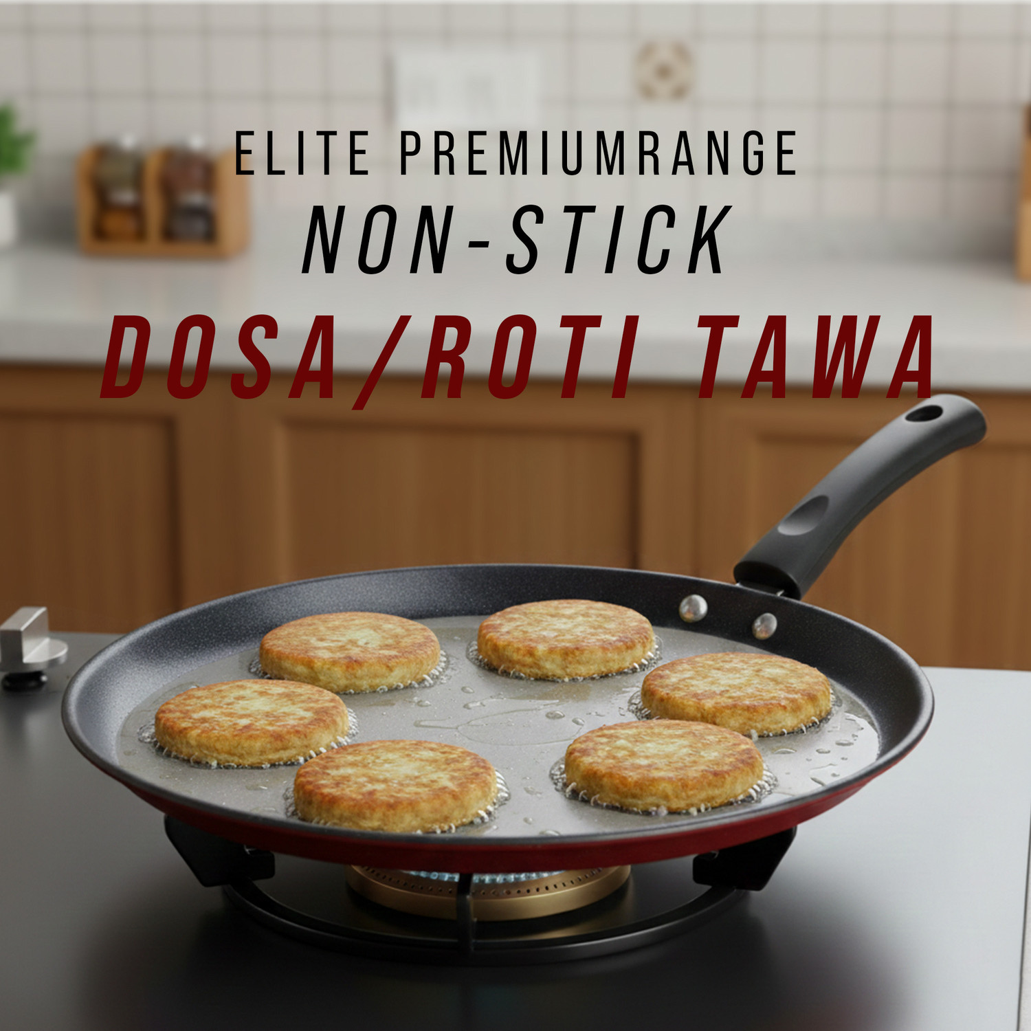 Image of Dozy Premium, Non-Stick Dosa Tawa (24.5cm) - Durable Flame Safe Cookware Tawa 40 cm diameter