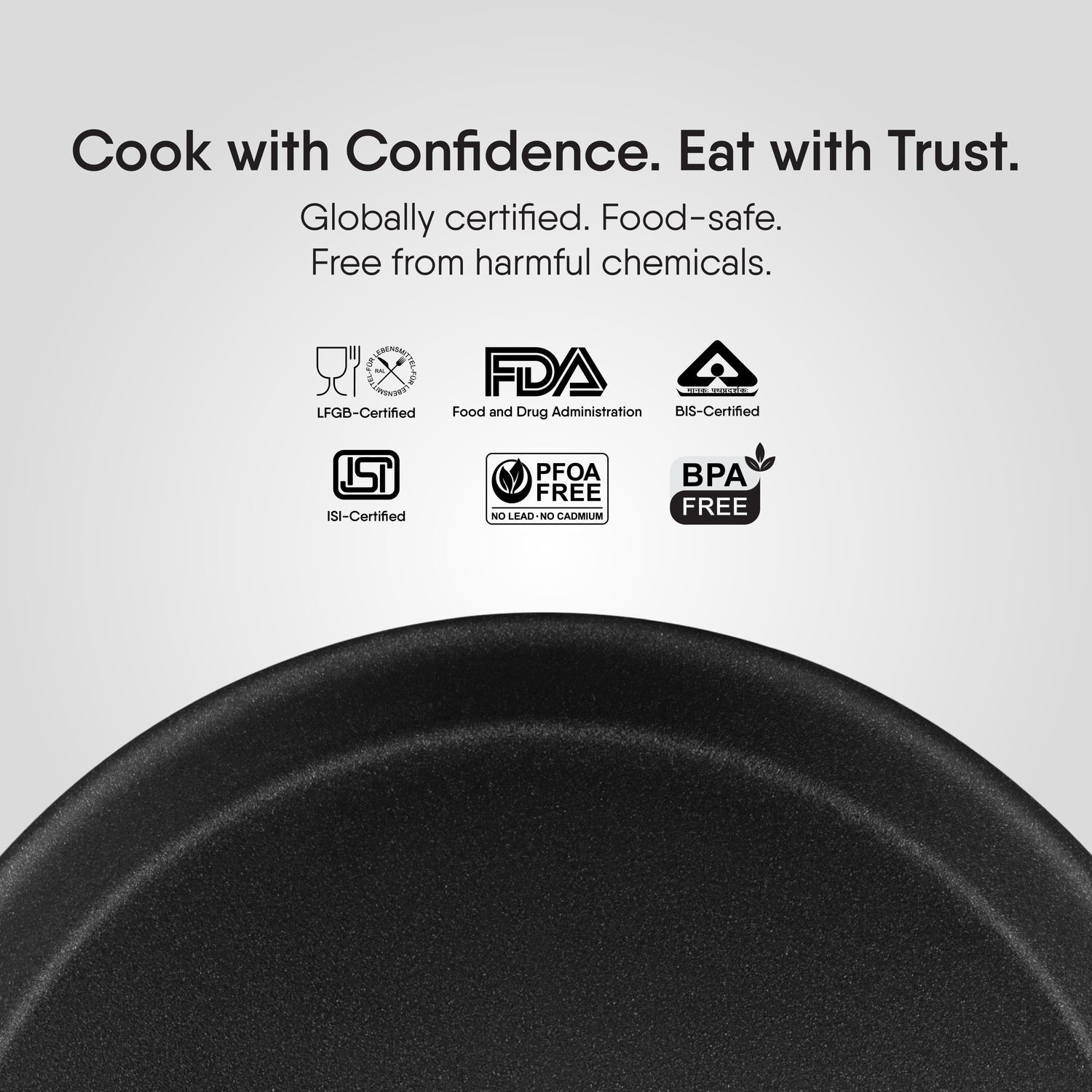 Image of Stahl Artisan Schild Triply Stainless Steel + PEEK-Reinforced Non-Stick Tawa 28 cm diameter