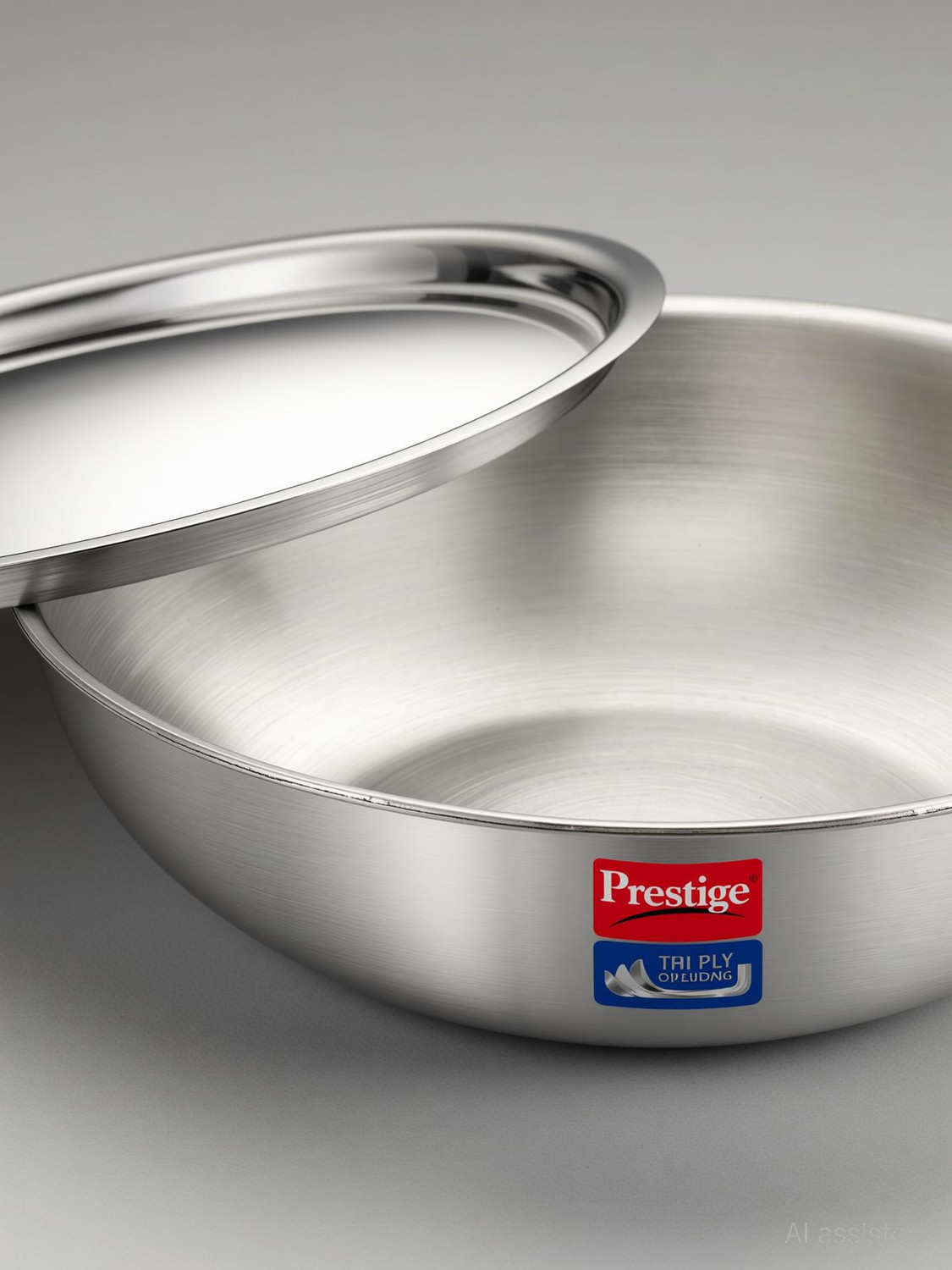 Image of Prestige Tri Ply Splendid|Low Oil Cooking|Even Heat Distribution|Induction Compatible Tasla with Lid 3.2 L capacity 26 cm diameter