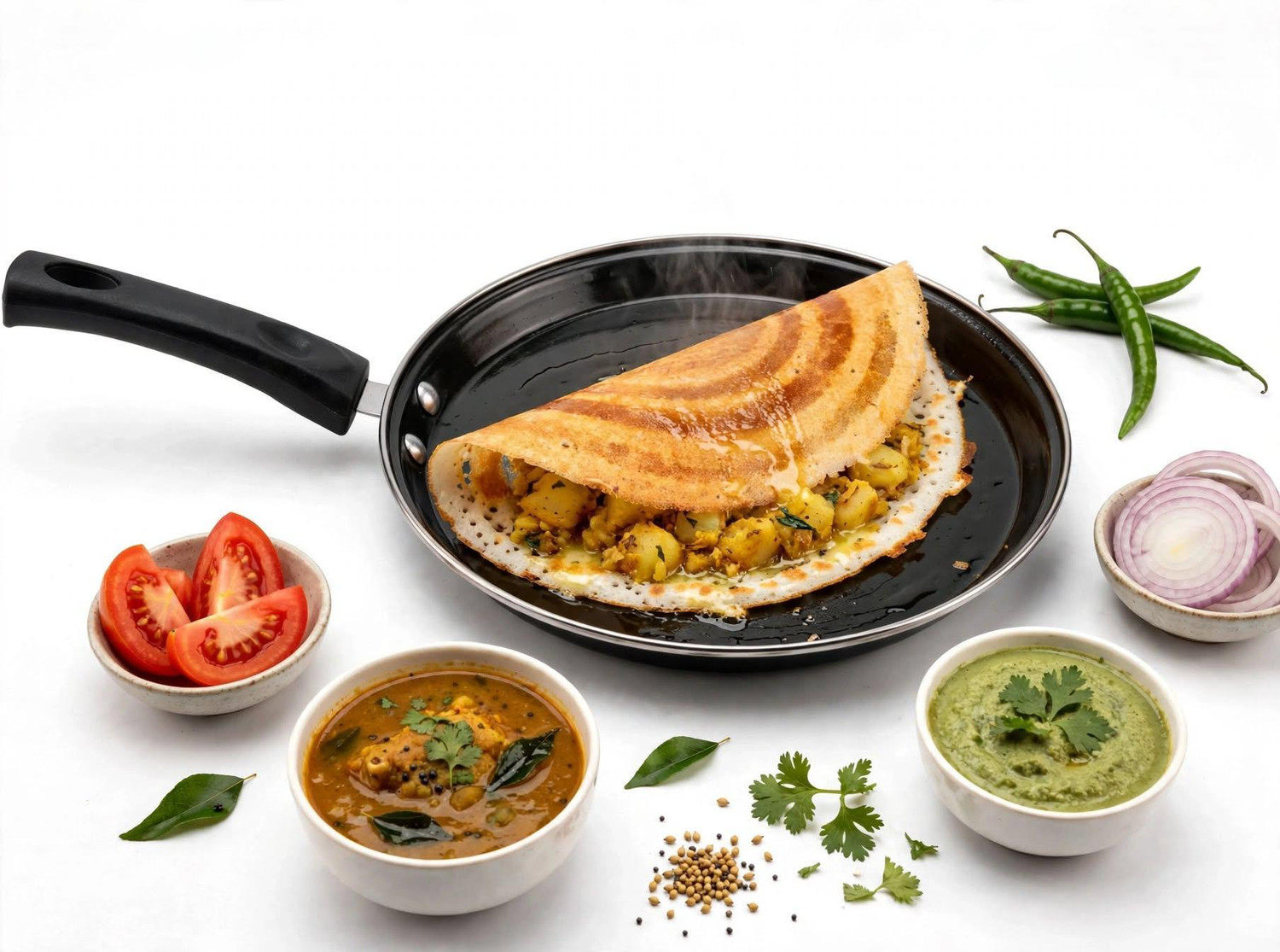 Image of QUICKCART non sitck dosa tawa Fry Pan 26 cm diameter 0.6 L capacity