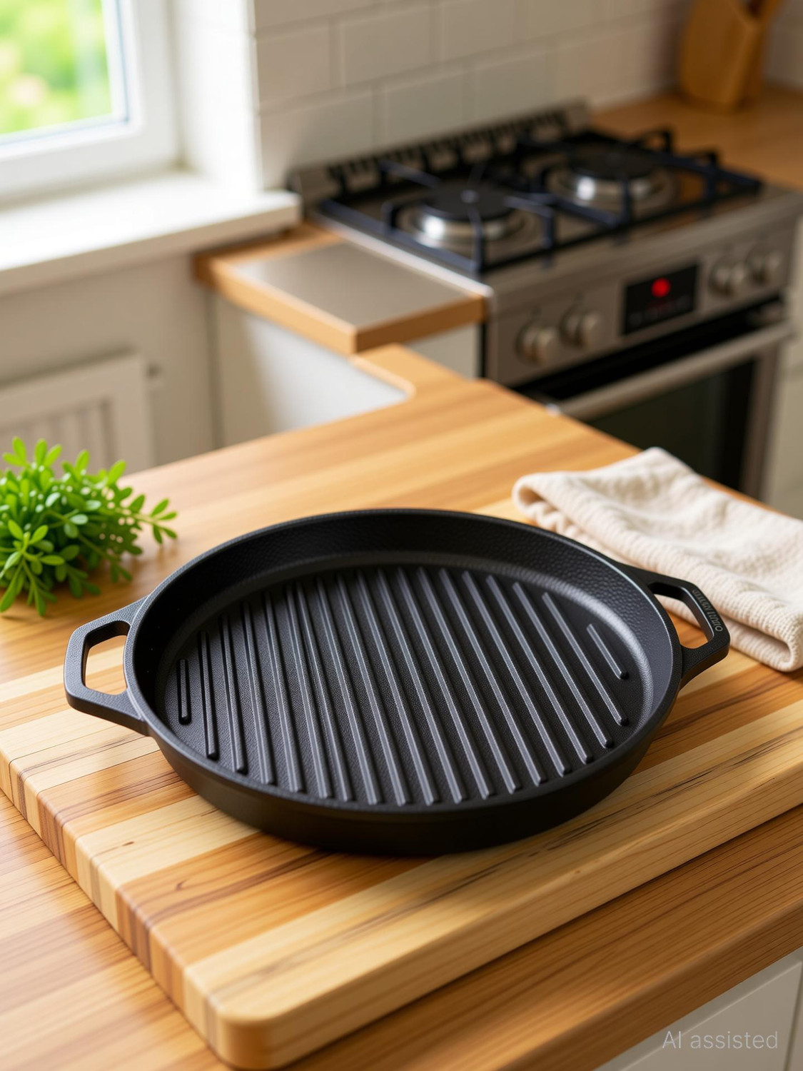 Image of Human Hydro Cast Iron 2 in 1 Grill Tawa /Pan Tawa 30 cm diameter