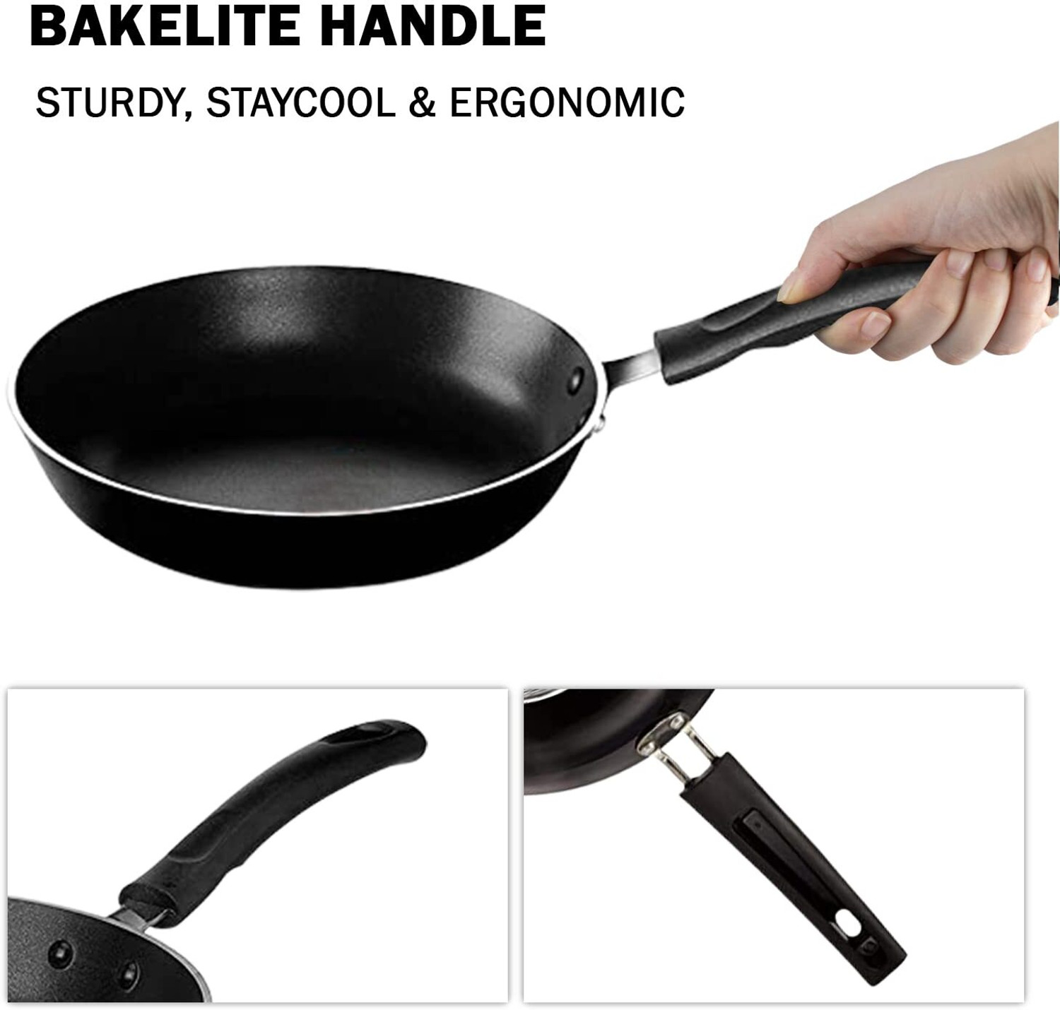Image of Pigeon Non-stick Fry Pan without Lid 220 mm Fry Pan 22 cm diameter 2.2 L capacity