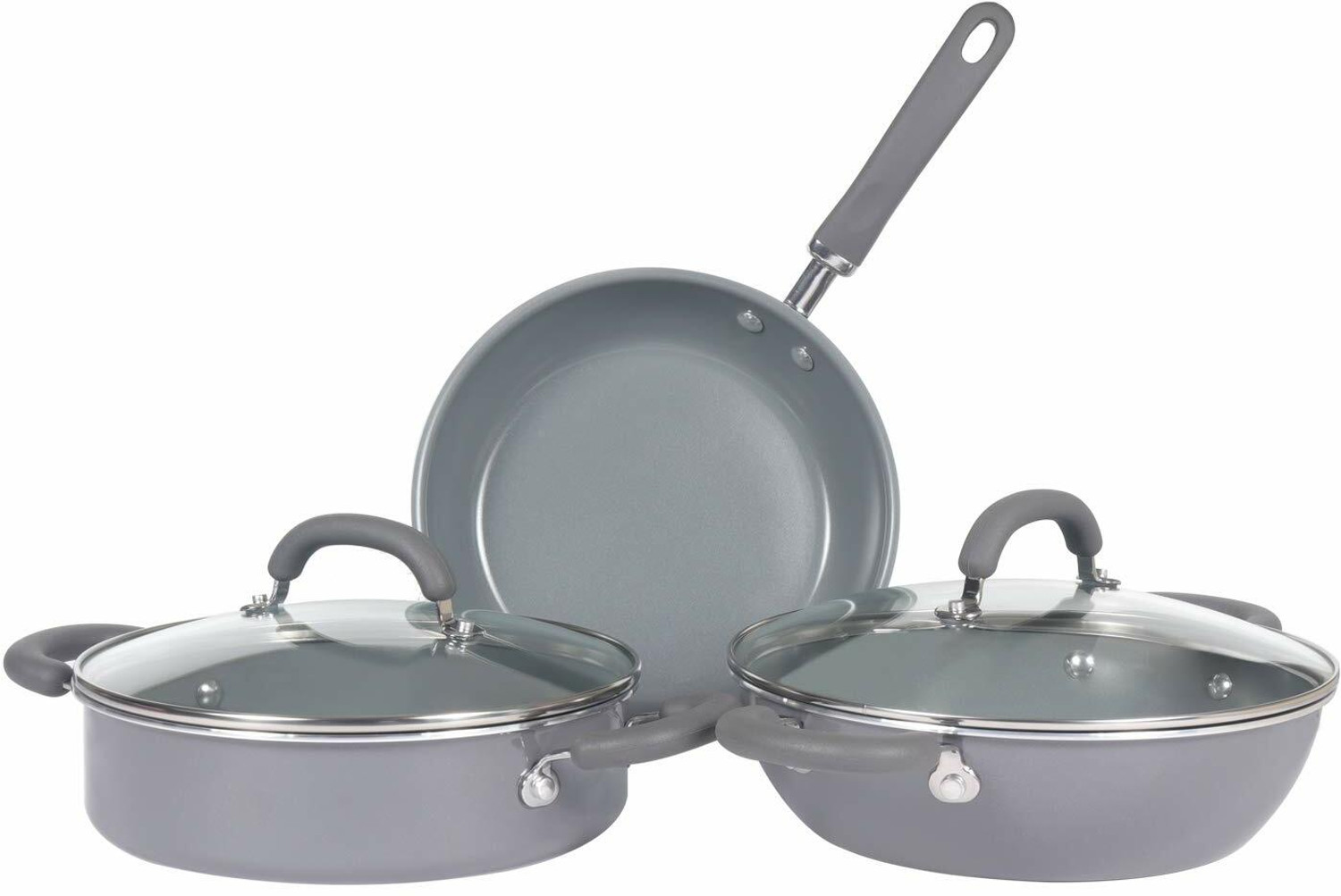 Image of Meyer Anzen Healthy Ceramic Coated Cookware 5-Piece Set Induction Bottom Cookware Set