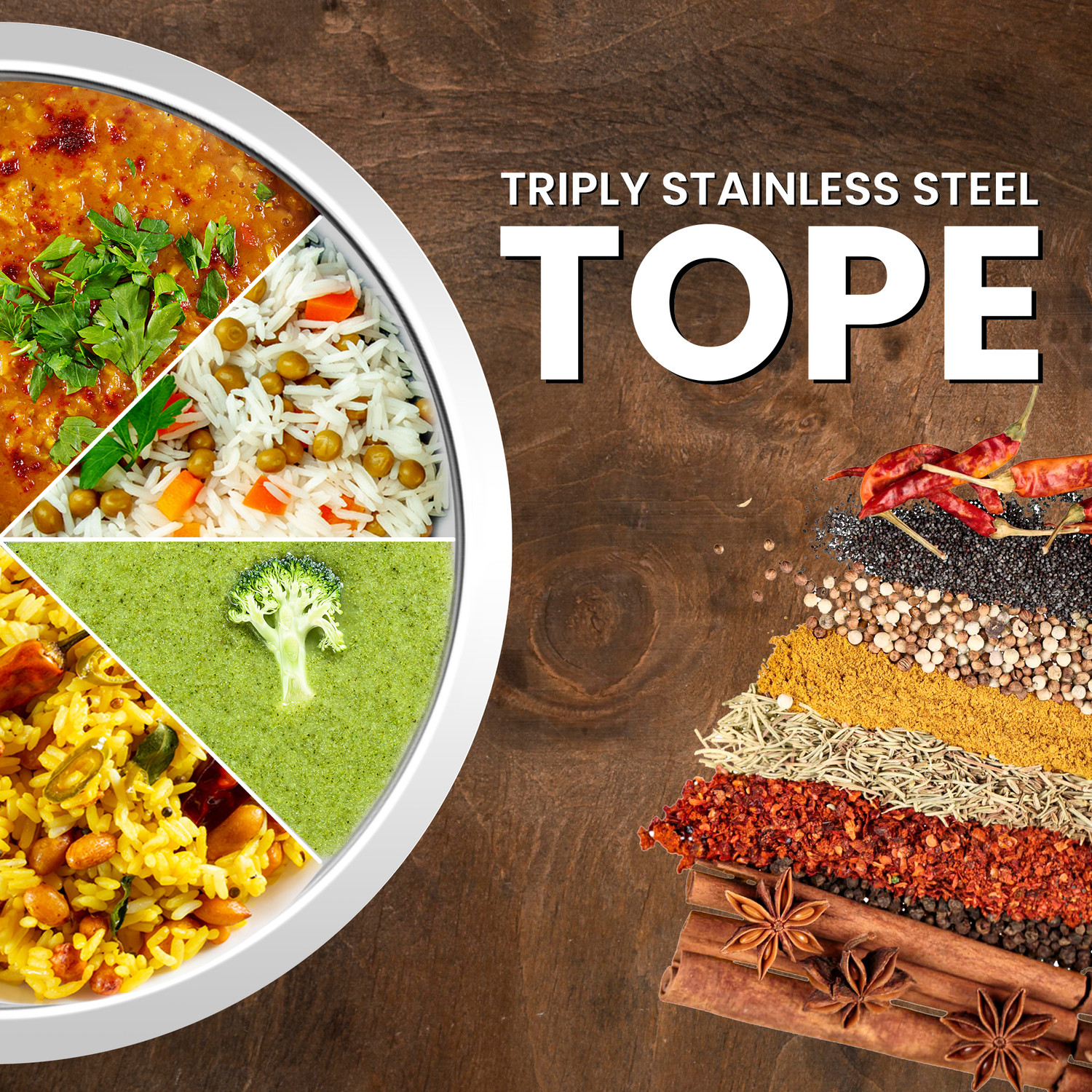 Image of Maxima Triply Stainless steel tope with lid Tope /Bhagona /Patila with Lid 8.3 L capacity 28 cm diameter