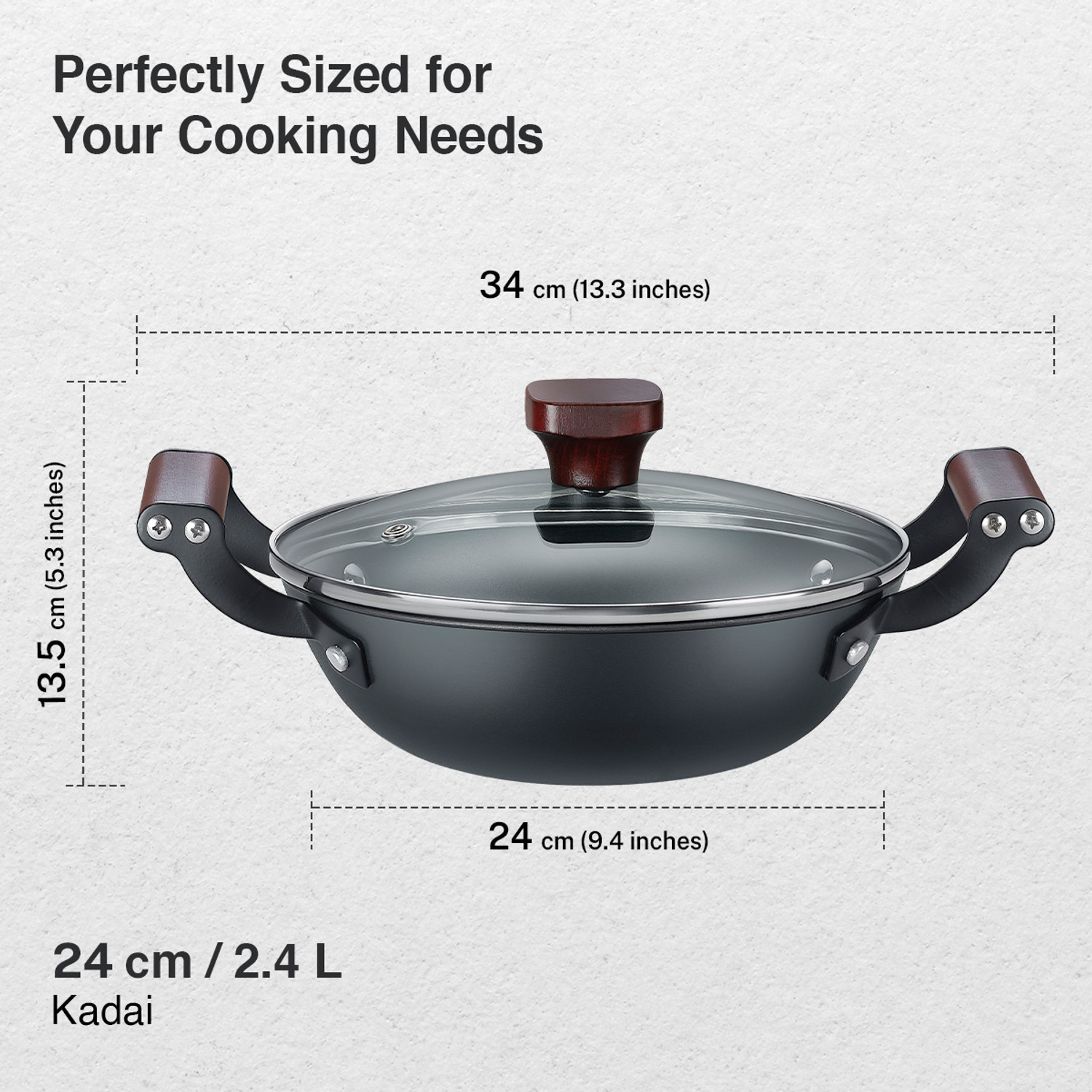 Image of Prestige Castlite Patterned Enamel Coated|High Heat Retention|Rust Proof|Stay-Cool Handle Kadhai 24 cm diameter with Lid 2.4 L capacity