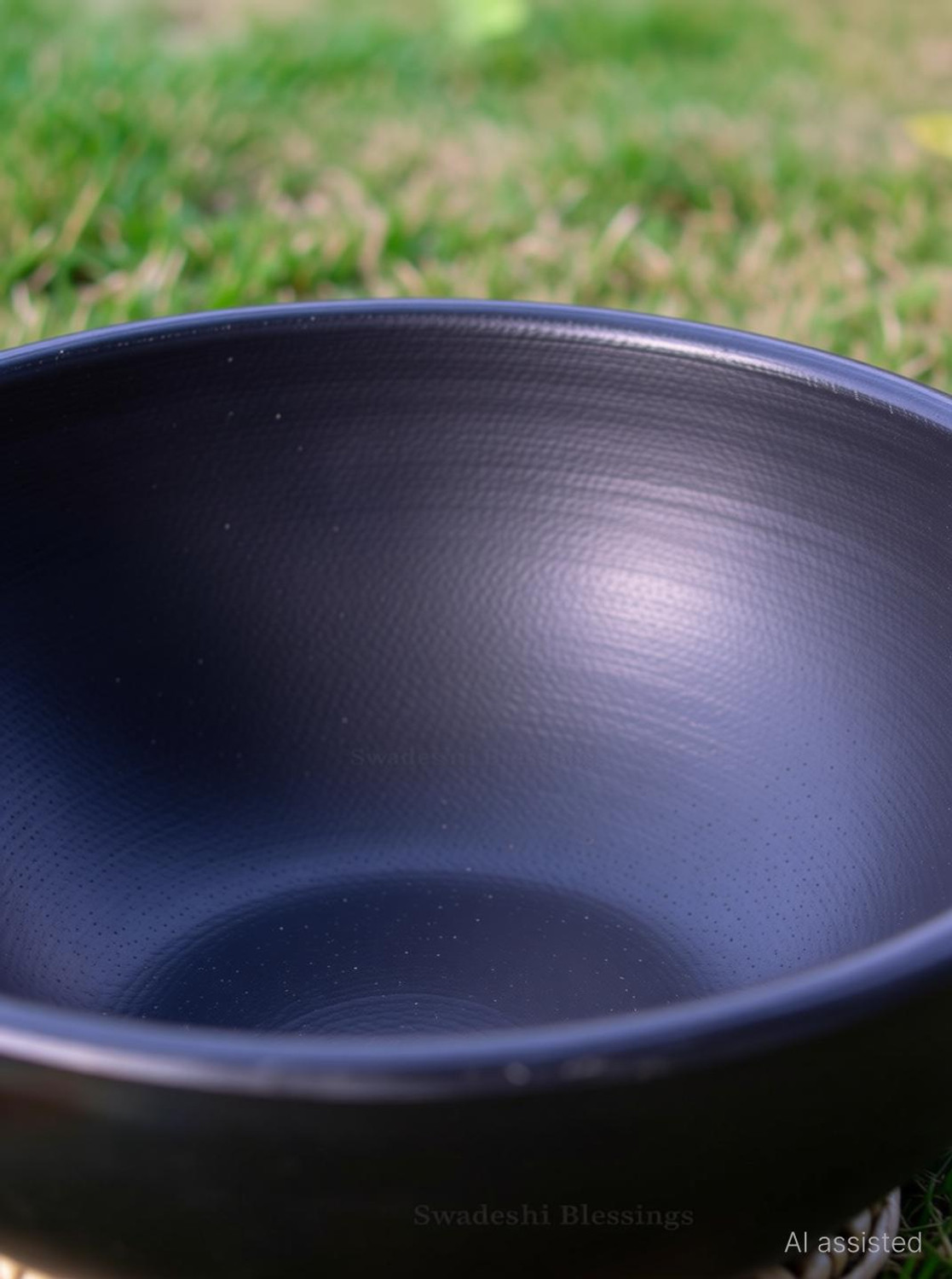 Image of Swadeshi Blessings Unglazed Clay Pot for Cooking | Black Earthen Kadhai | Terracota Kadhai Kadhai 25 cm diameter 1.8 L capacity