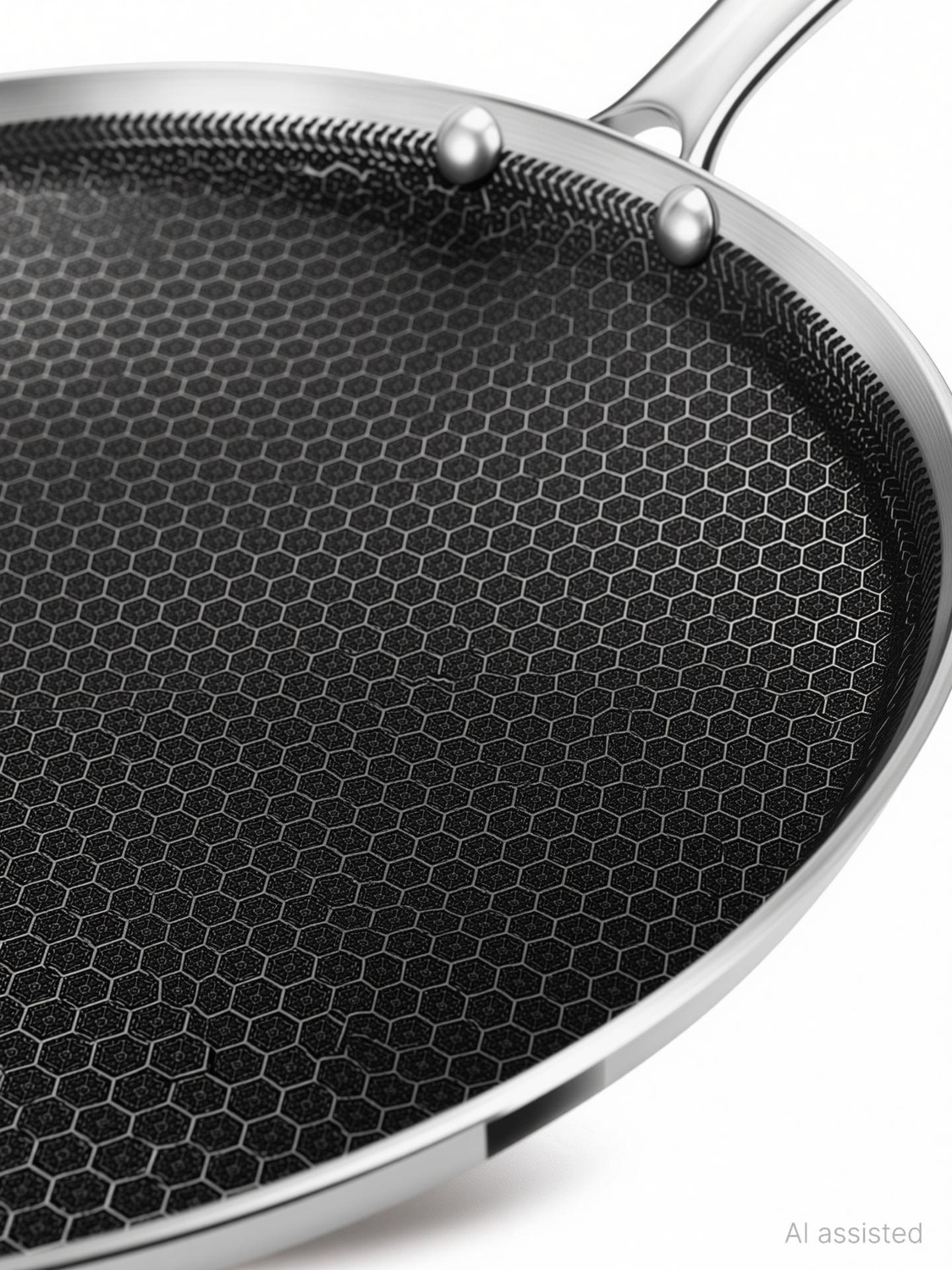 Image of MILTON ProCook Triply Hexa Tech Induction Stainless Steel Tawa,28cm, Honeycomb Nonstick Tawa 28 cm diameter