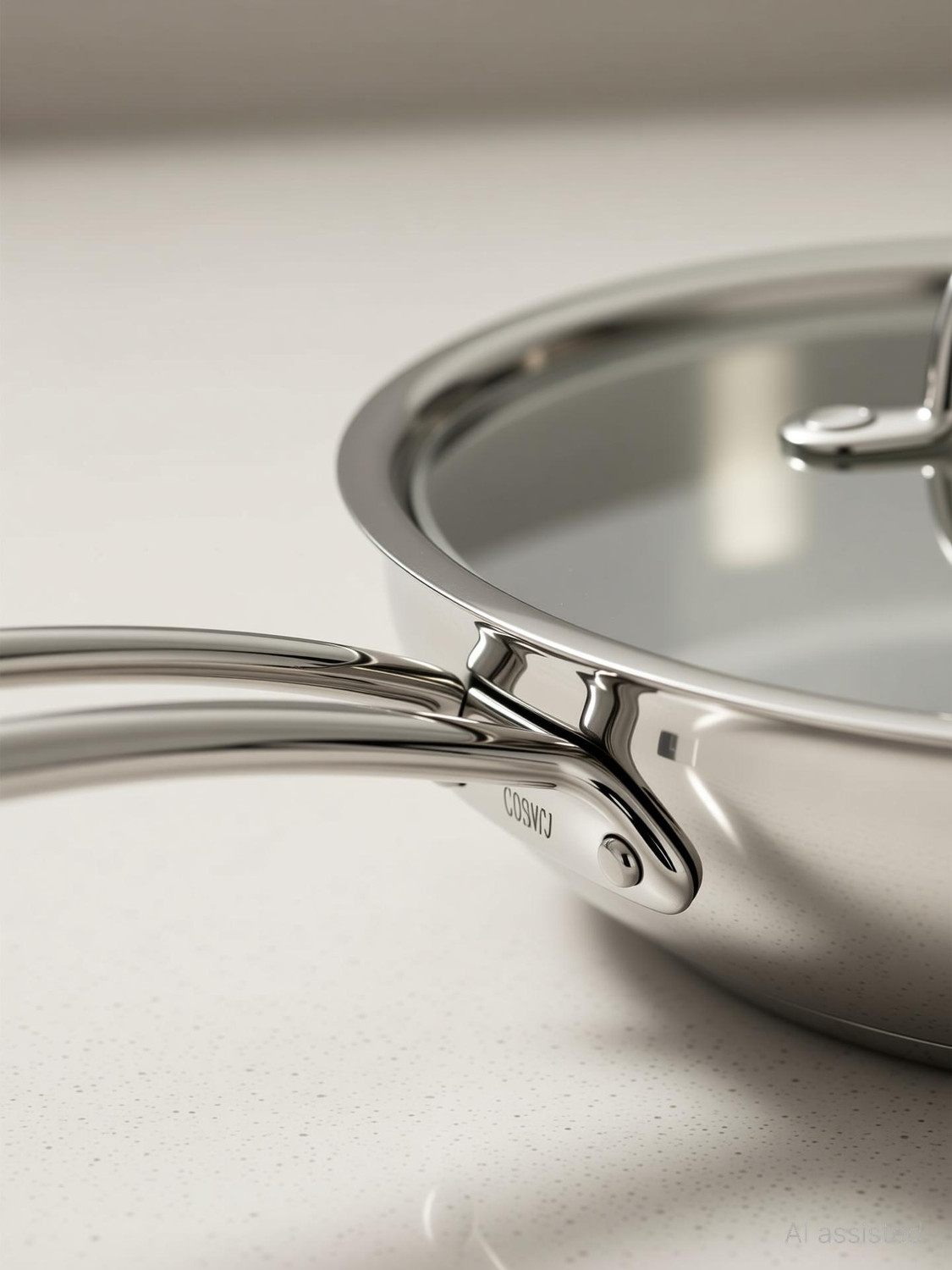 Image of Classic Essentials Triply SS Fry Pan With Lid | Gas & Induction Cookware Fry Pan 22 cm diameter with Lid 1.5 L capacity