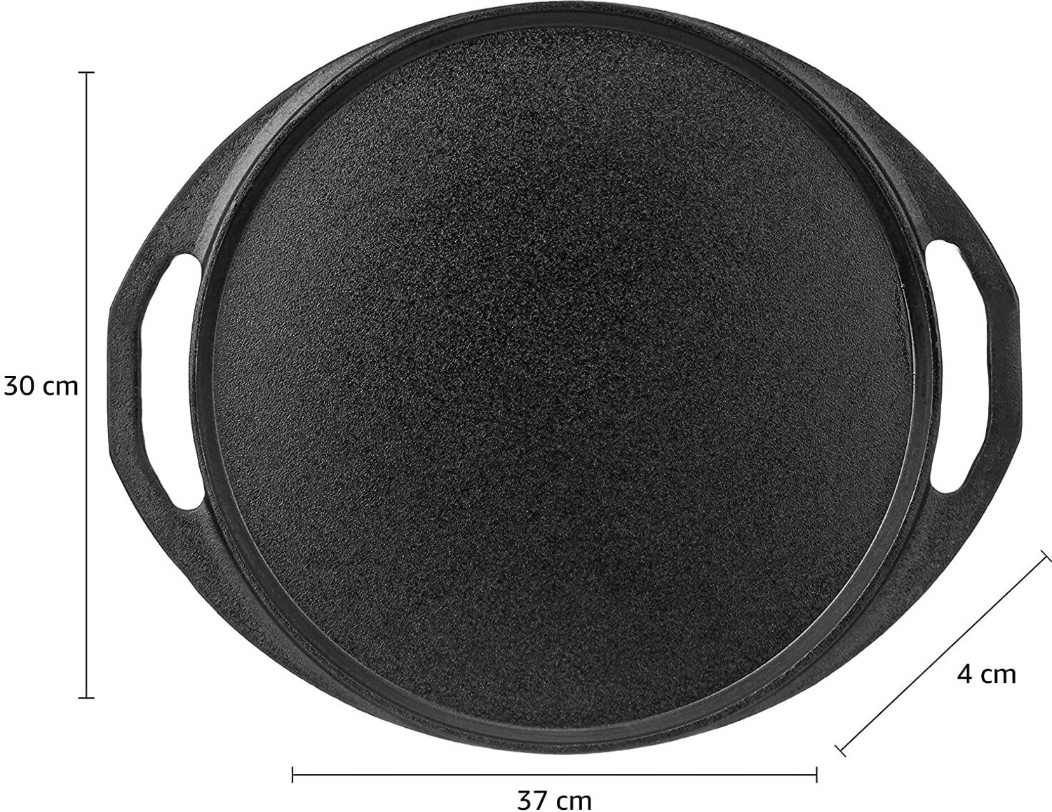 Image of EUGOR Pre Seasoned Cast Iron 11 Inches / 280MM Dosa Tawa Seasoned Tawa 27.94 cm diameter