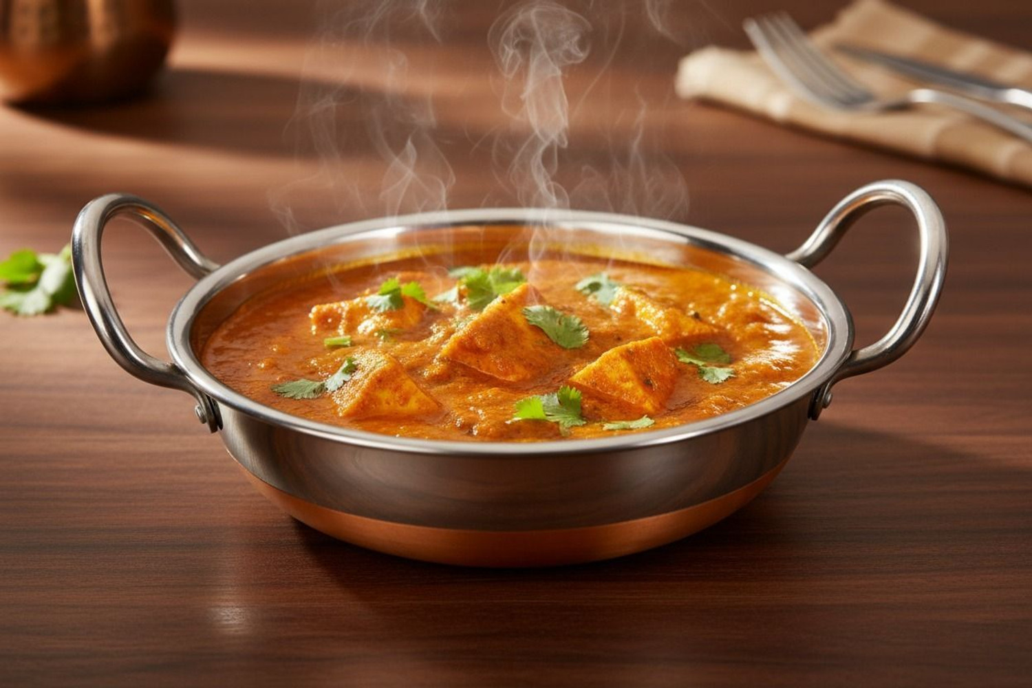 Image of Steelika Copper Bottom Stainless Steel Kadhai Pot Pans with Handle Kadhai 25 cm diameter 5 L capacity