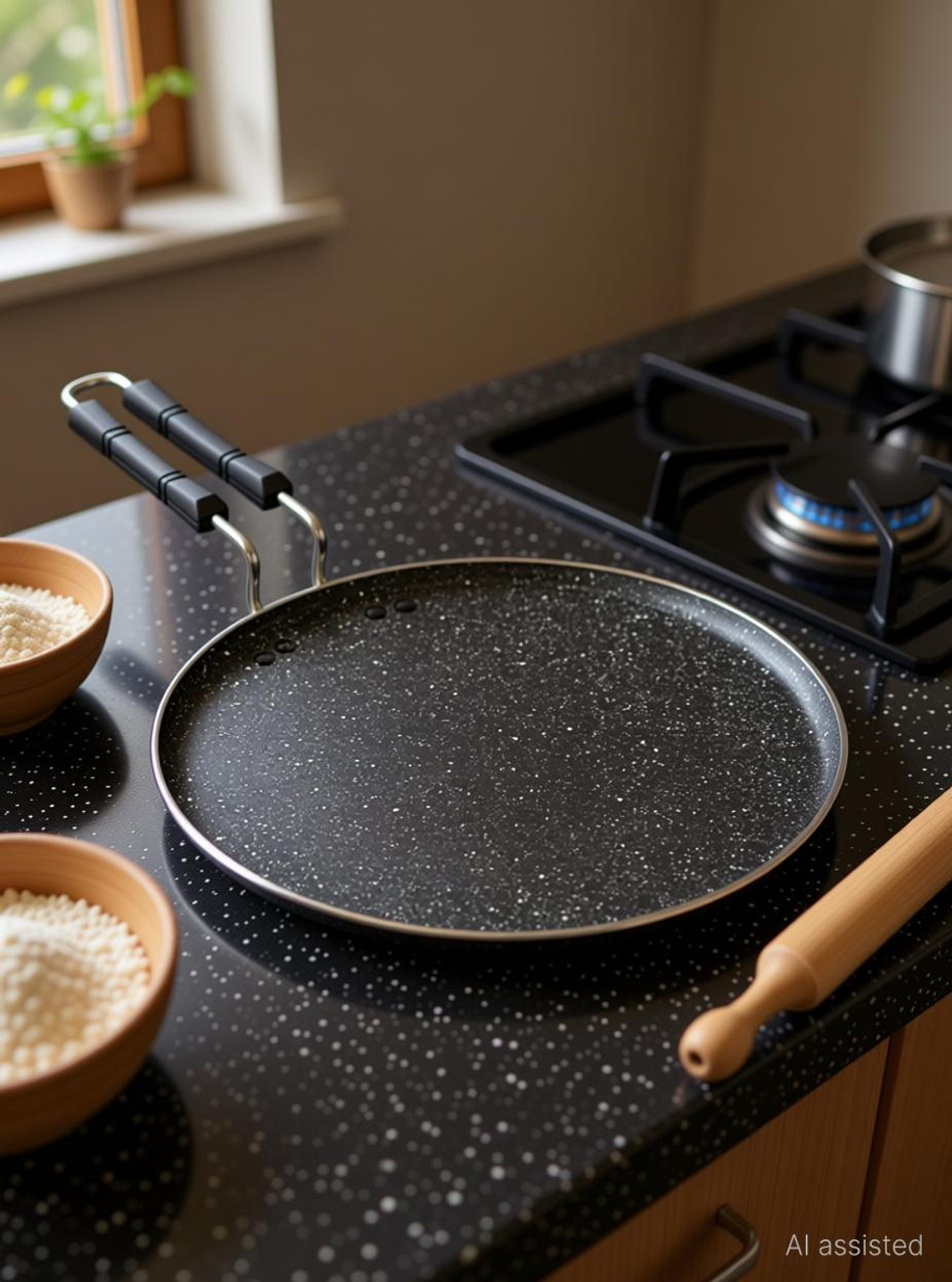 Image of BLAL 30cm Smart Tawa Multi-Purpose Roti and Chapati Tawa Dosa Tawa Tawa 30 cm diameter with Lid
