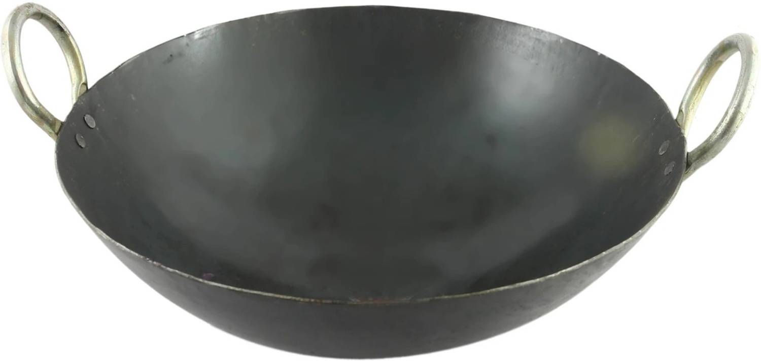 Manbhav Industries Iron Deep Bottom Kadhai 8 cm diameter 4.5 L capacity — Kadai & Handi