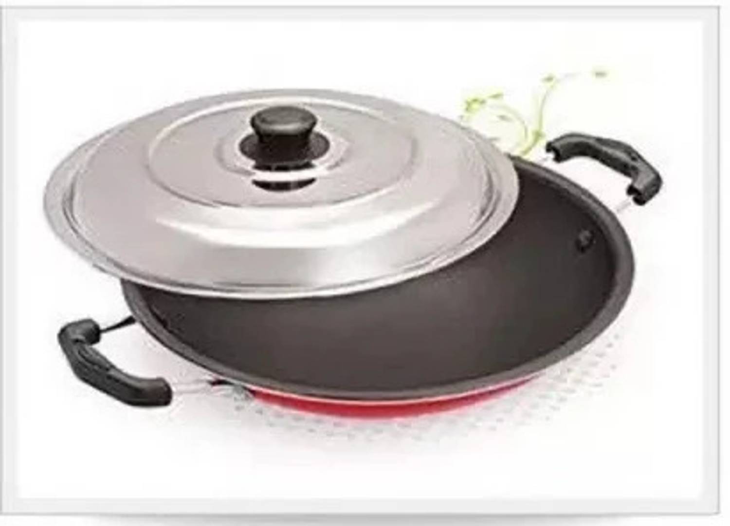 bluline Nice Appachatty with Lid Appachatty with Lid Paniarakkal Pan 22 cm diameter with Lid 1 L capacity
