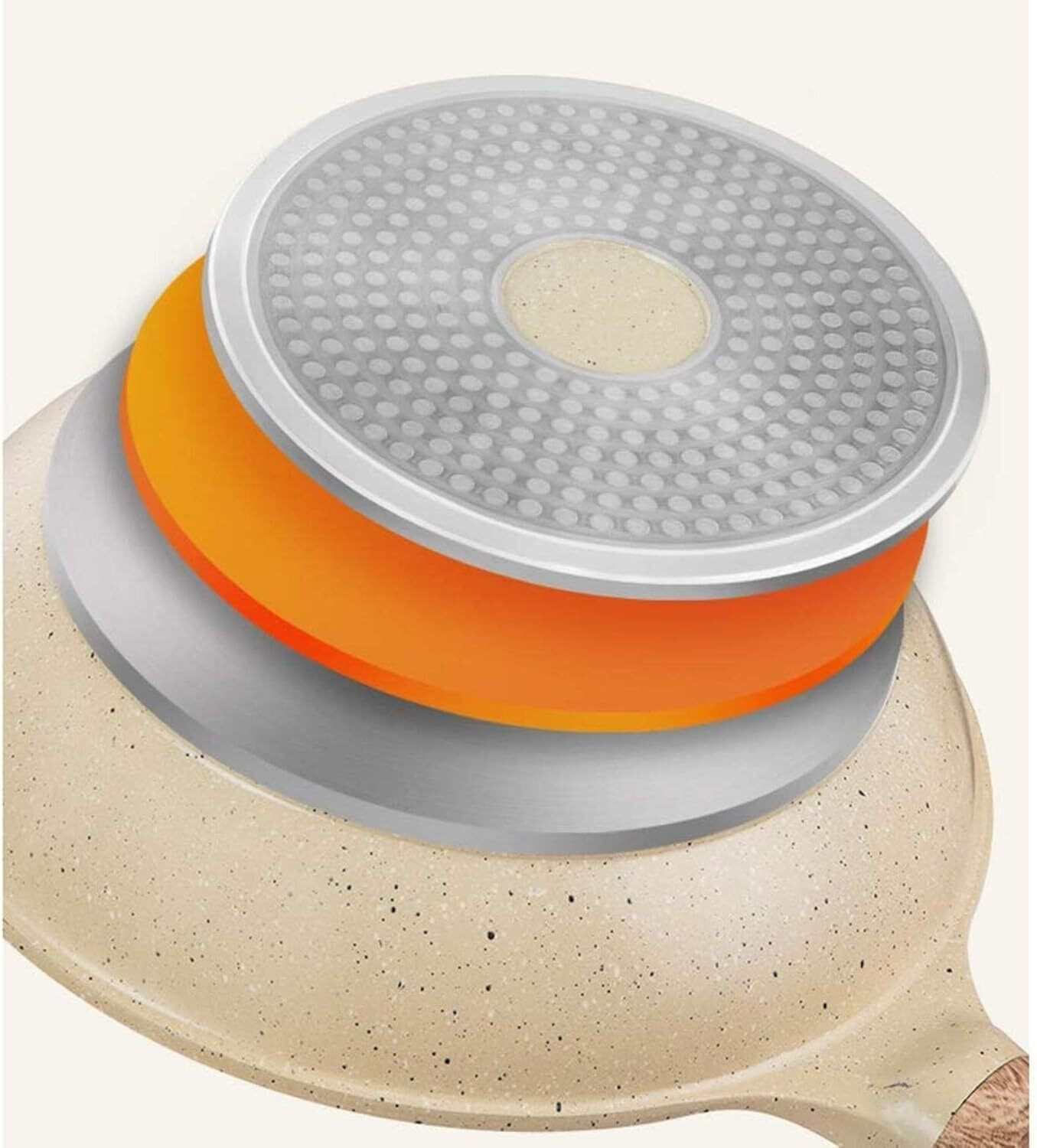 Image of Tadatmay Granite Non-Stick Frying Pan | Multi-Purpose Uses Omelet, Uttapam, Burger, Egg Kadhai 24 cm diameter 1 L capacity