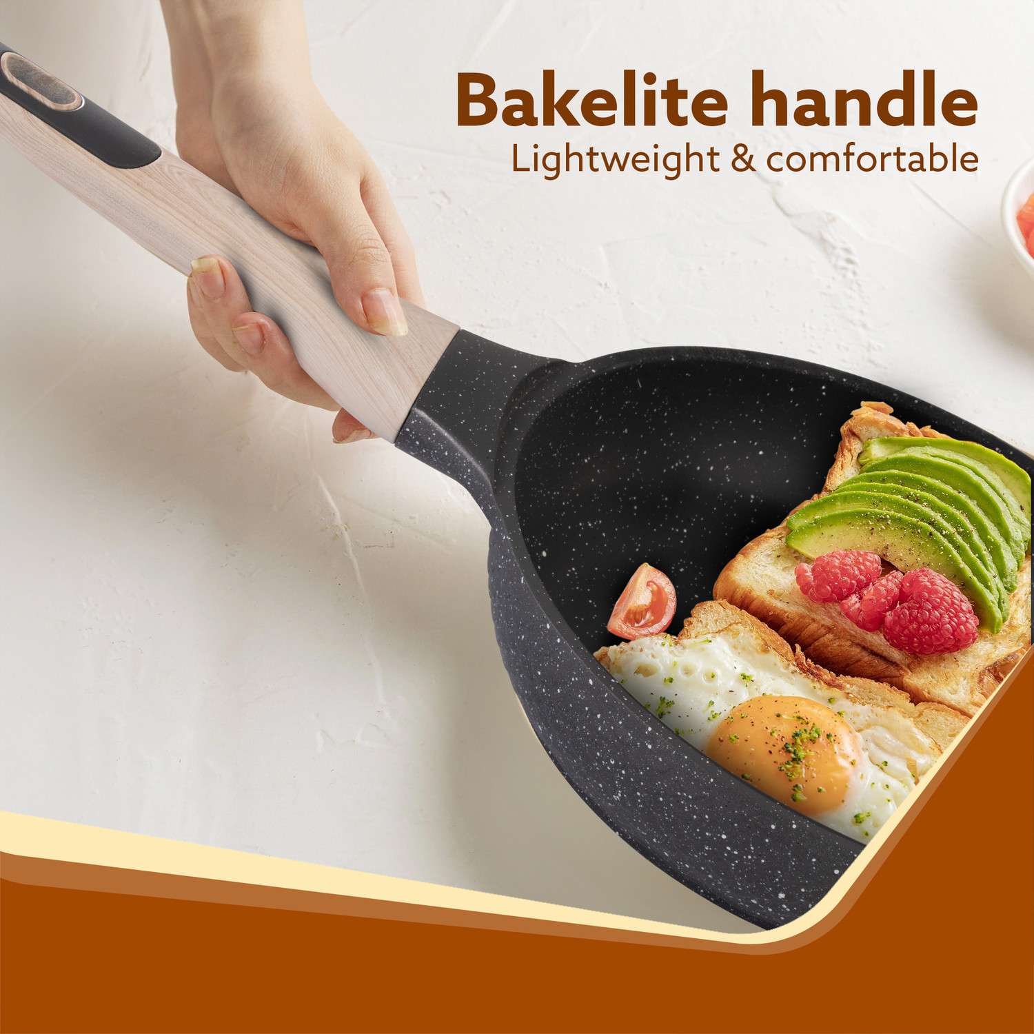 Image of AGARO Fry Pan 28 cm diameter with Lid 3 L capacity