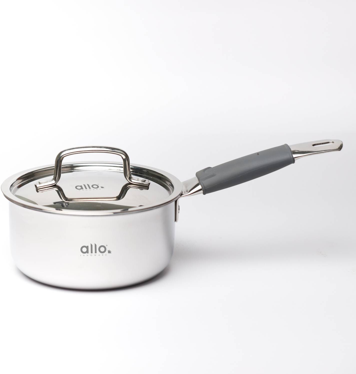 Allo TriPly Stainless Steel Naturally Non Stick Sauce Pan 18 cm diameter with Lid 2.3 L capacity