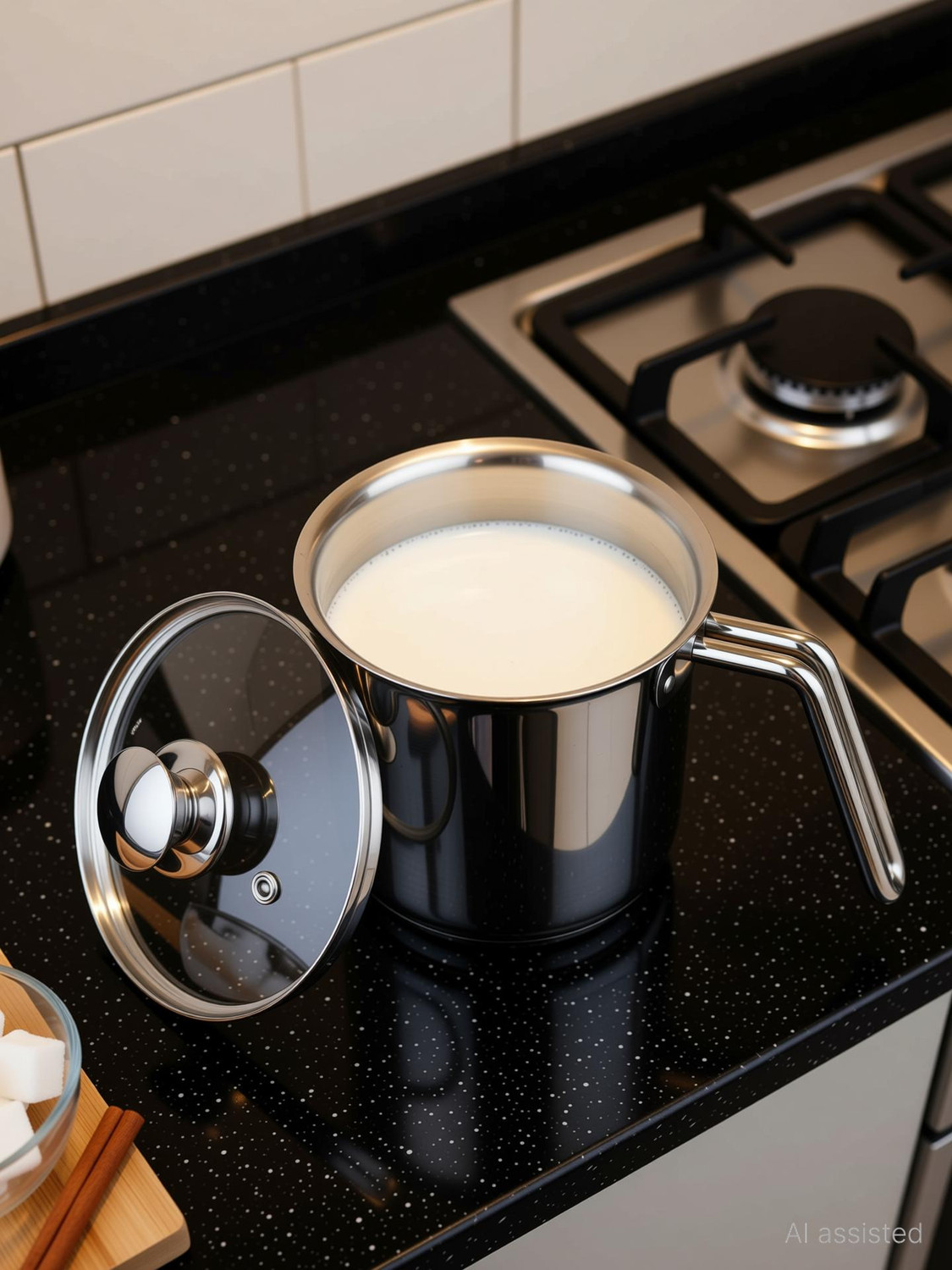 Image of PRABHA by Prabha Heavy Gauge- Encapsulated Base Stainless Steel Milk Pot Milk Boiler 1.8L And 14cm Diameter Pot 14 cm diameter 1.8 L capacity with Lid