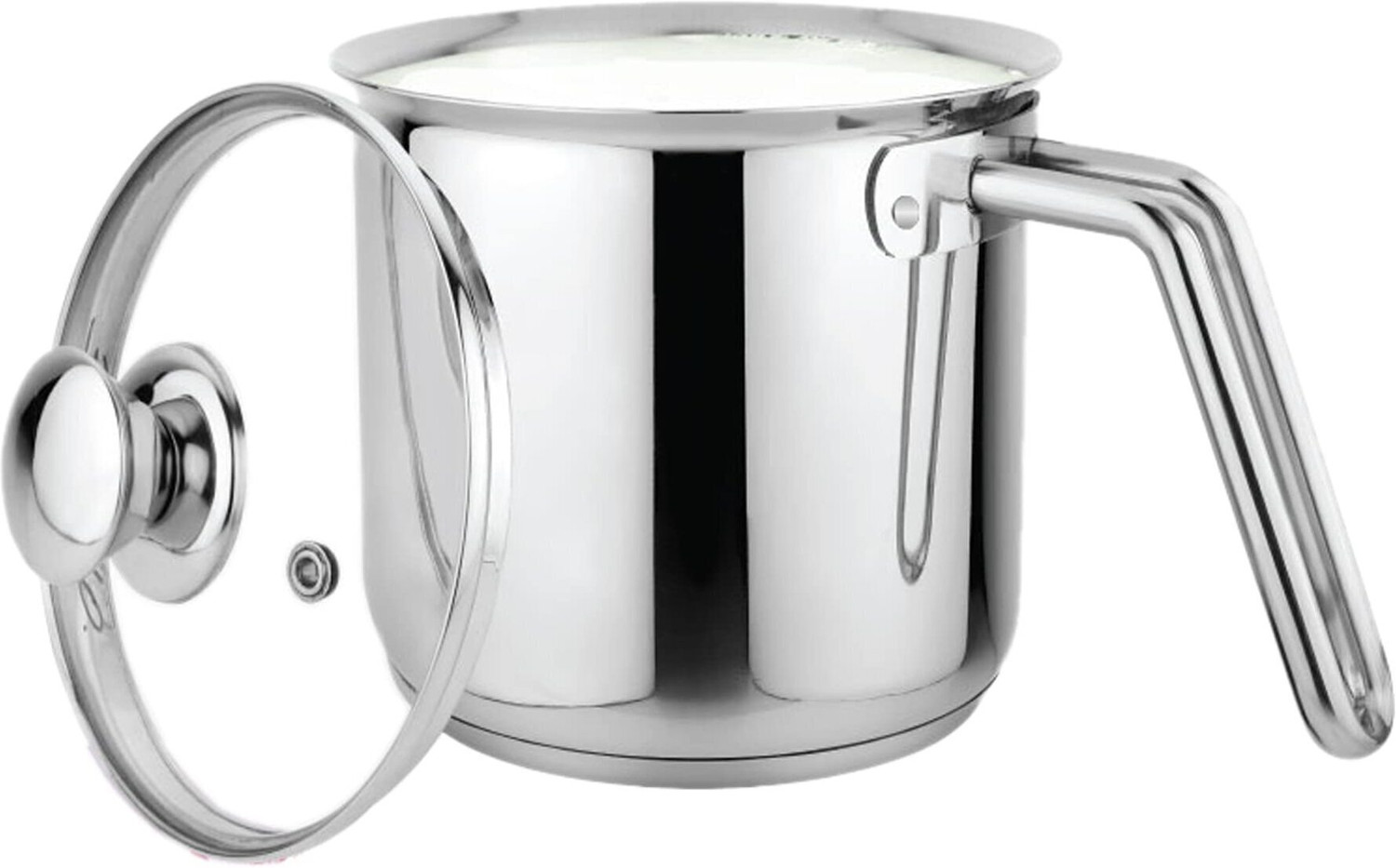 Image of PRABHA by Prabha Heavy Gauge- Encapsulated Base Stainless Steel Milk Pot Milk Boiler 1.8L And 14cm Diameter Pot 14 cm diameter 1.8 L capacity with Lid