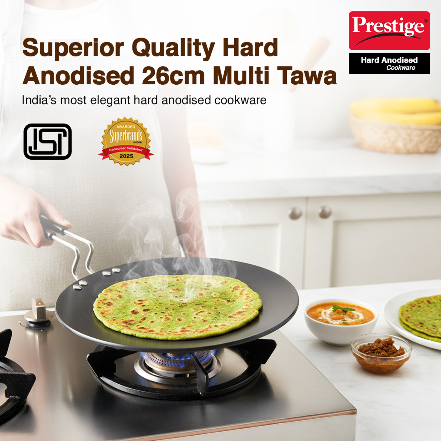 Image of Prestige Hard Anodised Plus Tawa 26 cm diameter
