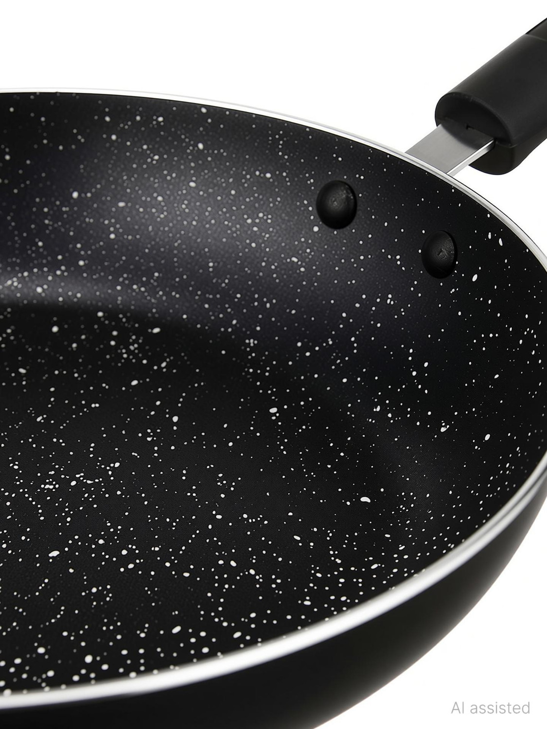 Image of DTM Non Stick Coated Heavy Fry Pan Pot Tawa Crepe Flat With Lids Paniarakkal Pan 27.5 cm diameter with Lid 0.5 L capacity