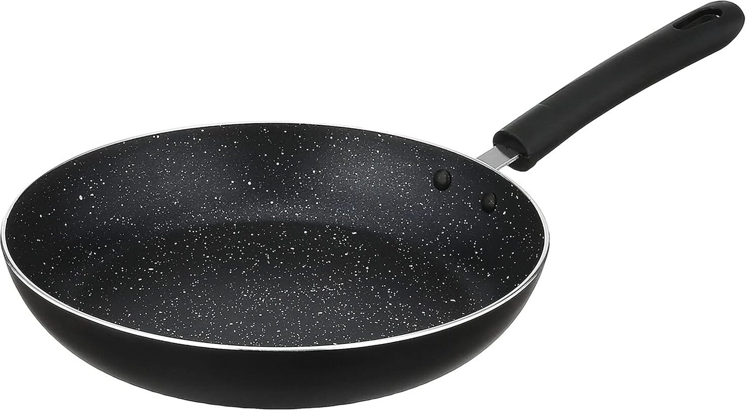 Image of DTM Non Stick Coated Heavy Fry Pan Pot Tawa Crepe Flat With Lids Paniarakkal Pan 27.5 cm diameter with Lid 0.5 L capacity