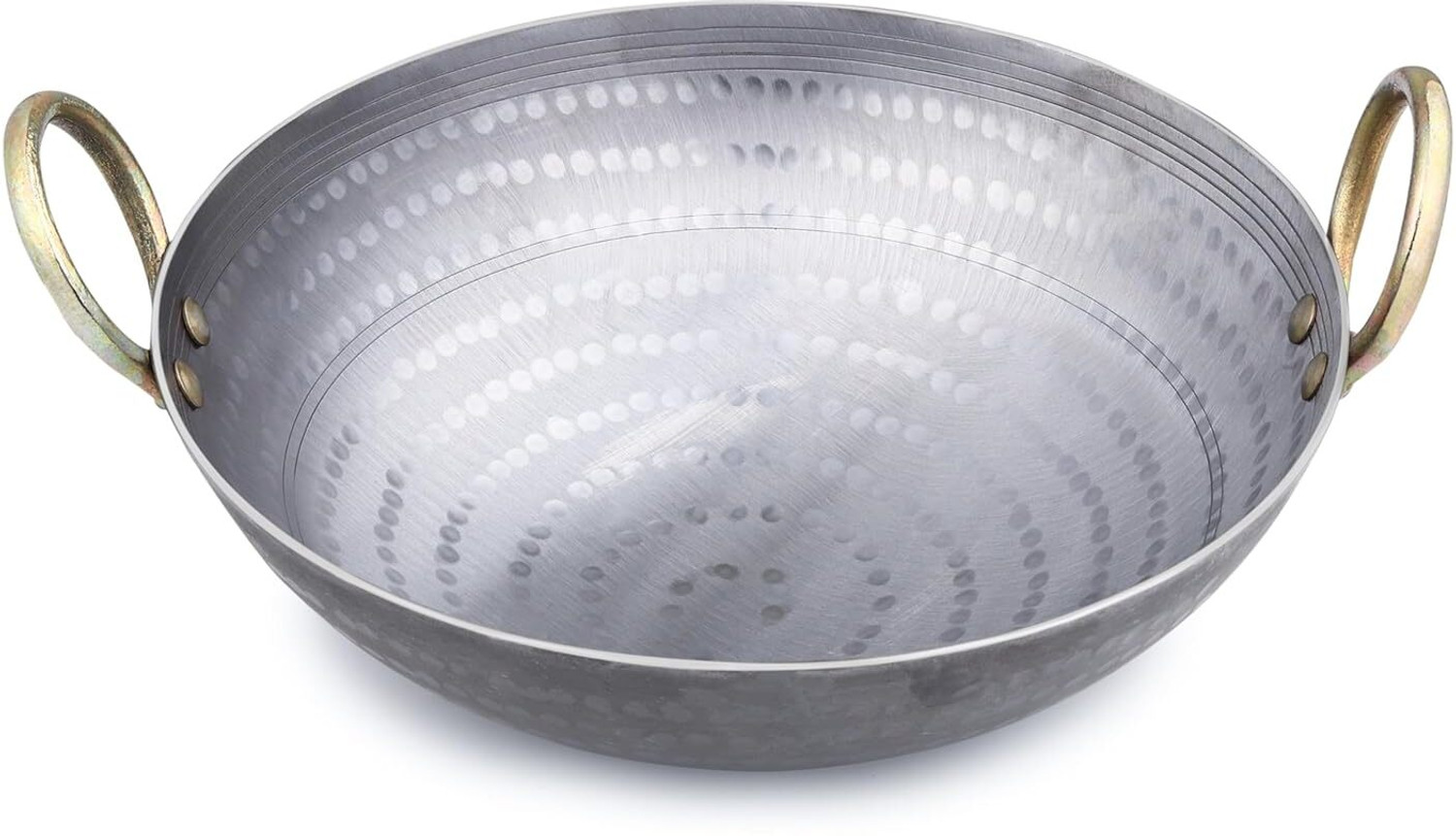 Image of Ptr PTR Hammered Iron Kadhai with Handle- Food-Grade Iron for Healthy Cooking (1.5L) Kadhai 24 cm diameter 1.5 L capacity