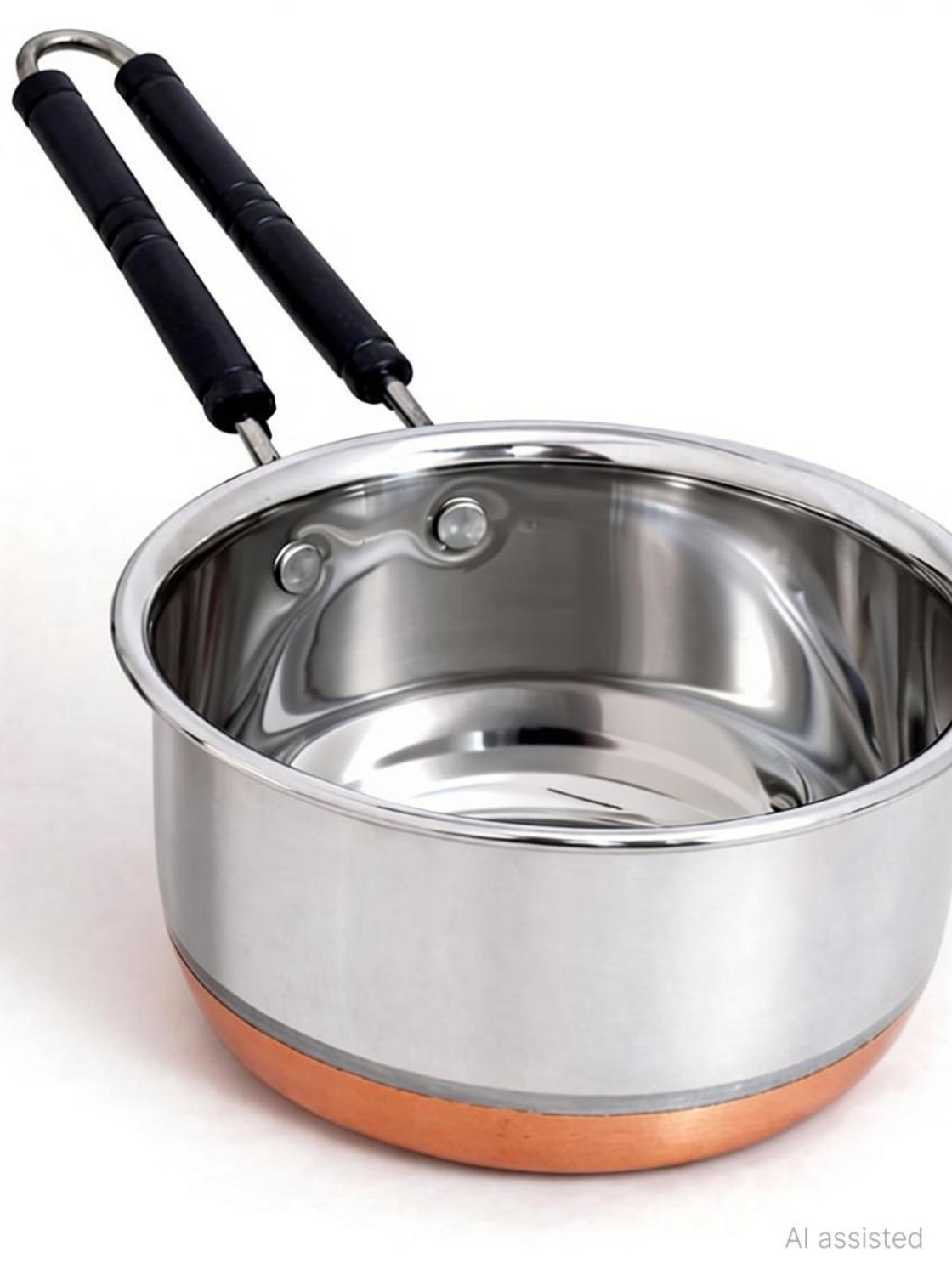 Image of Tannu Craft Stainless Steel Copper Bottom Saucepan, Induction Base Sauce Sauce Pan 20 cm diameter 2 L capacity