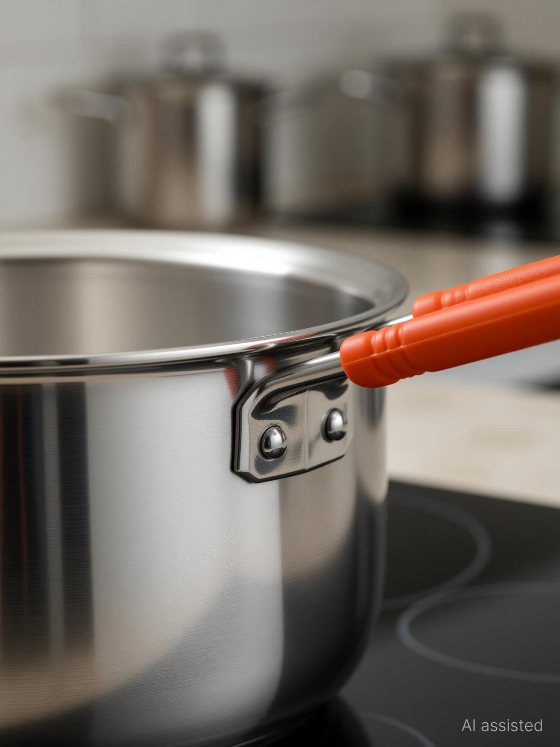 Image of Parika Stainless Steel Saucepan | Gas & Induction Compatible Durable Kitchen Cookware Sauce Pan 20 cm, 18 cm, 16 cm diameter 2 L, 1.5 L, 1 L capacity