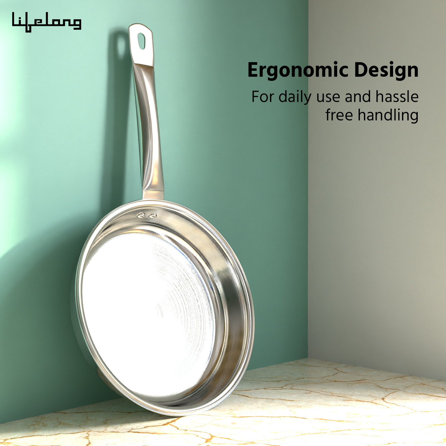 Image of Lifelong Triply LLOTPFP22 Fry Pan 22 cm diameter 1.25 L capacity