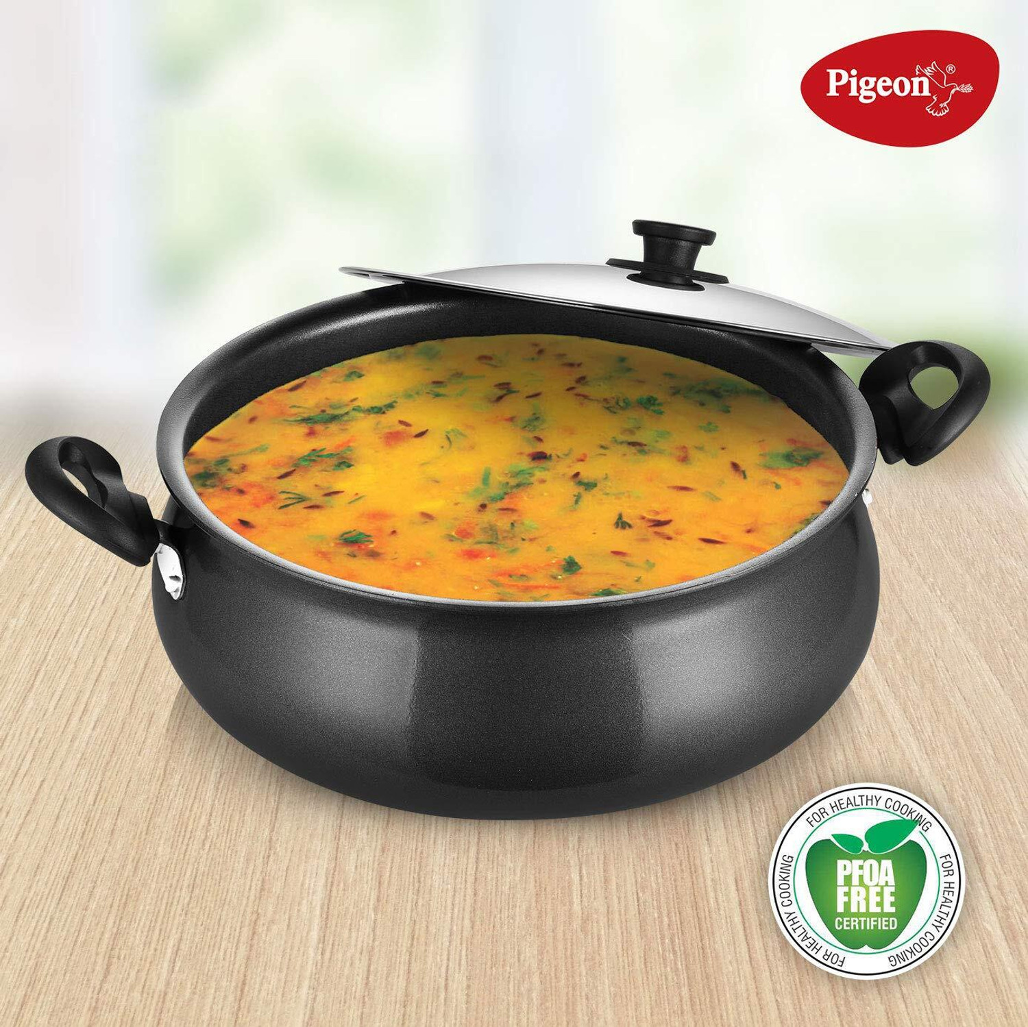 Image of Pigeon Gravy Premium with Lid Kadhai 0 cm diameter with Lid 9 L capacity