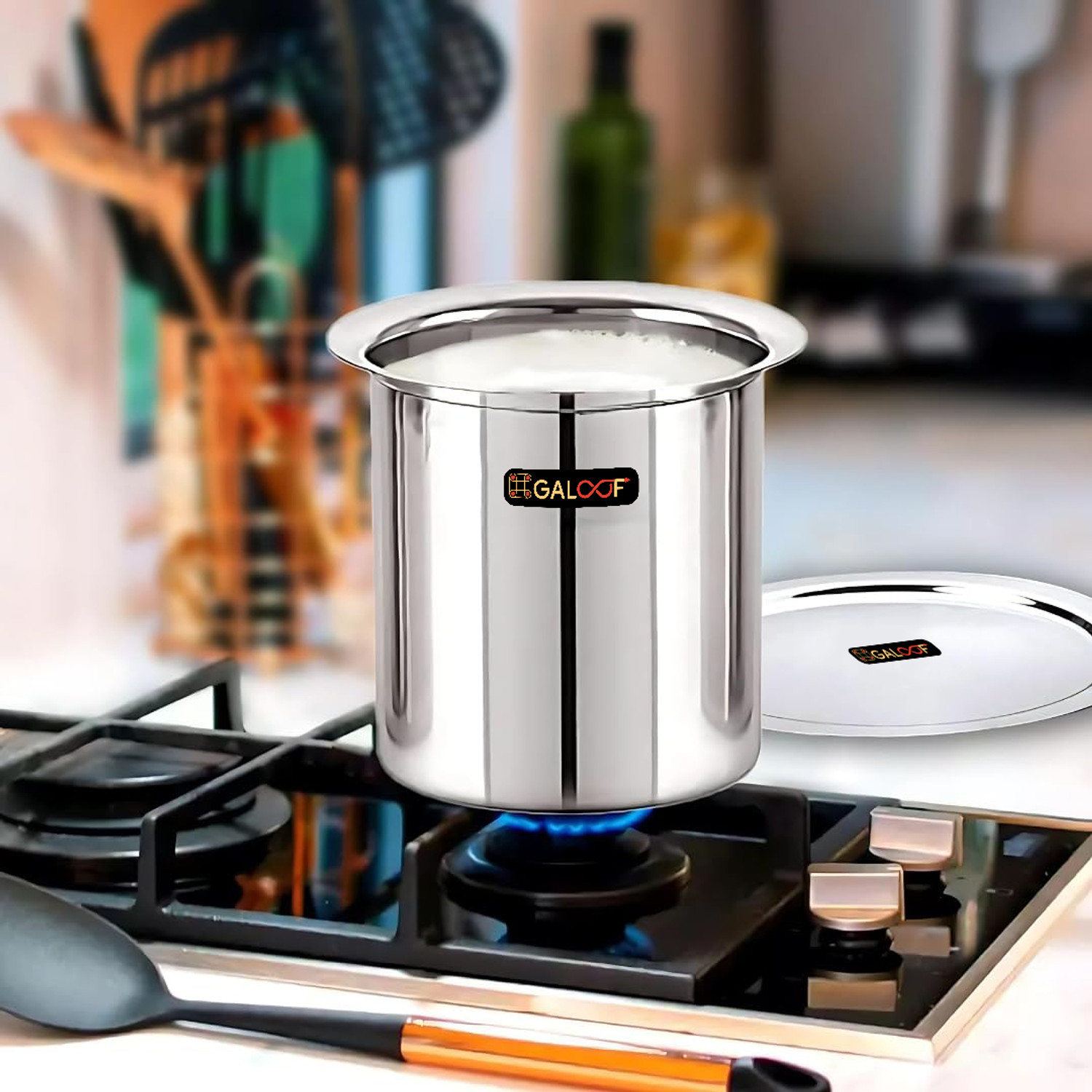 Image of GALOOF Milk Container Boiler Gunj Pot 11cm 10cm 12cm dia, 1 L, 1.3 L, 1.7 L capacity Tope /Bhagona /Patila Set 1 L, 1.3 L, 1.7 L capacity 10 cm, 11 cm, 12 cm diameter