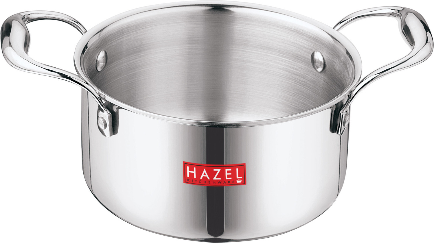 Image of HAZEL Stainless Steel Induction Bottom Tope with Handle, 18.5 cm Pot 18.5 cm diameter 2.3 L capacity