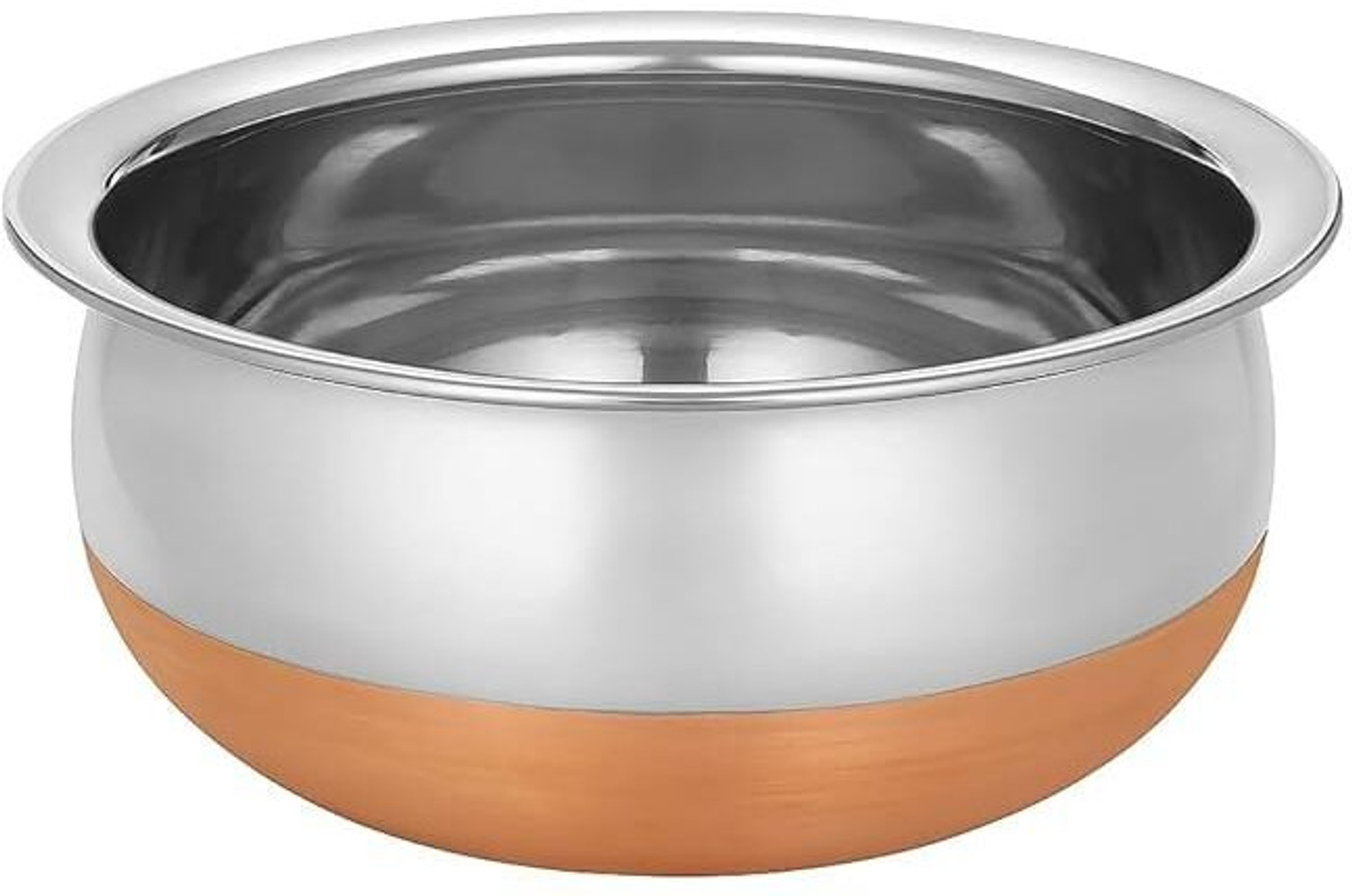 Image of Dynore Classic Copper Base Handi - Cook & Serve Copper Bottom Handi, Copper Touch Handi 1.1 L