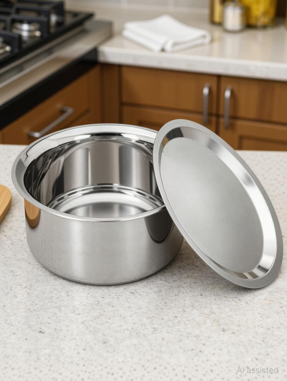 Image of Tannu Craft Bhagona /Patila /Pateli with Lid 3 L capacity 22 cm diameter