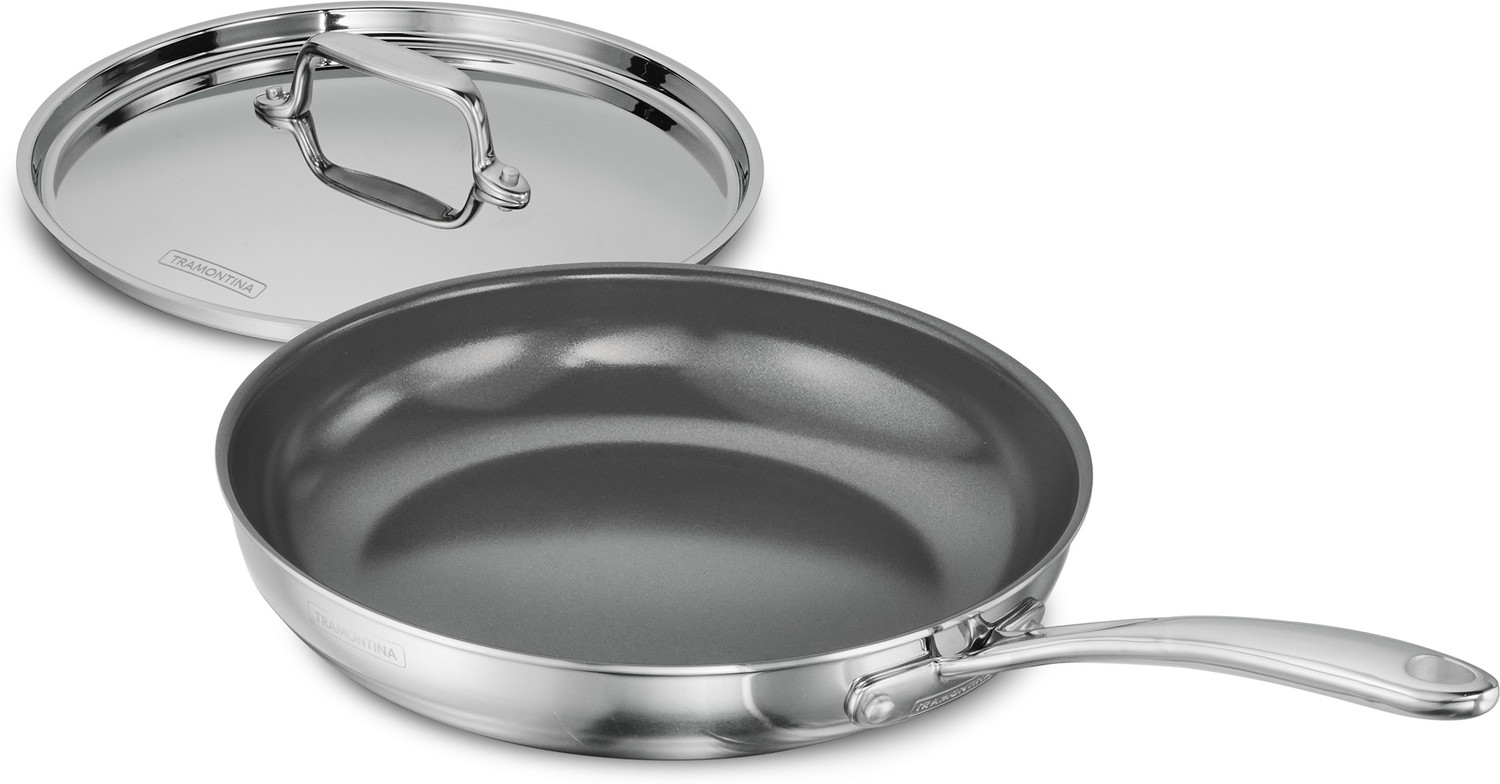 Image of Tramontina Fusao Healthy Ceramic| Non Toxic (PFAS / PTFE / PFOA Free) Omlete|Saute| Fry Pan 20 cm diameter with Lid 1 L capacity
