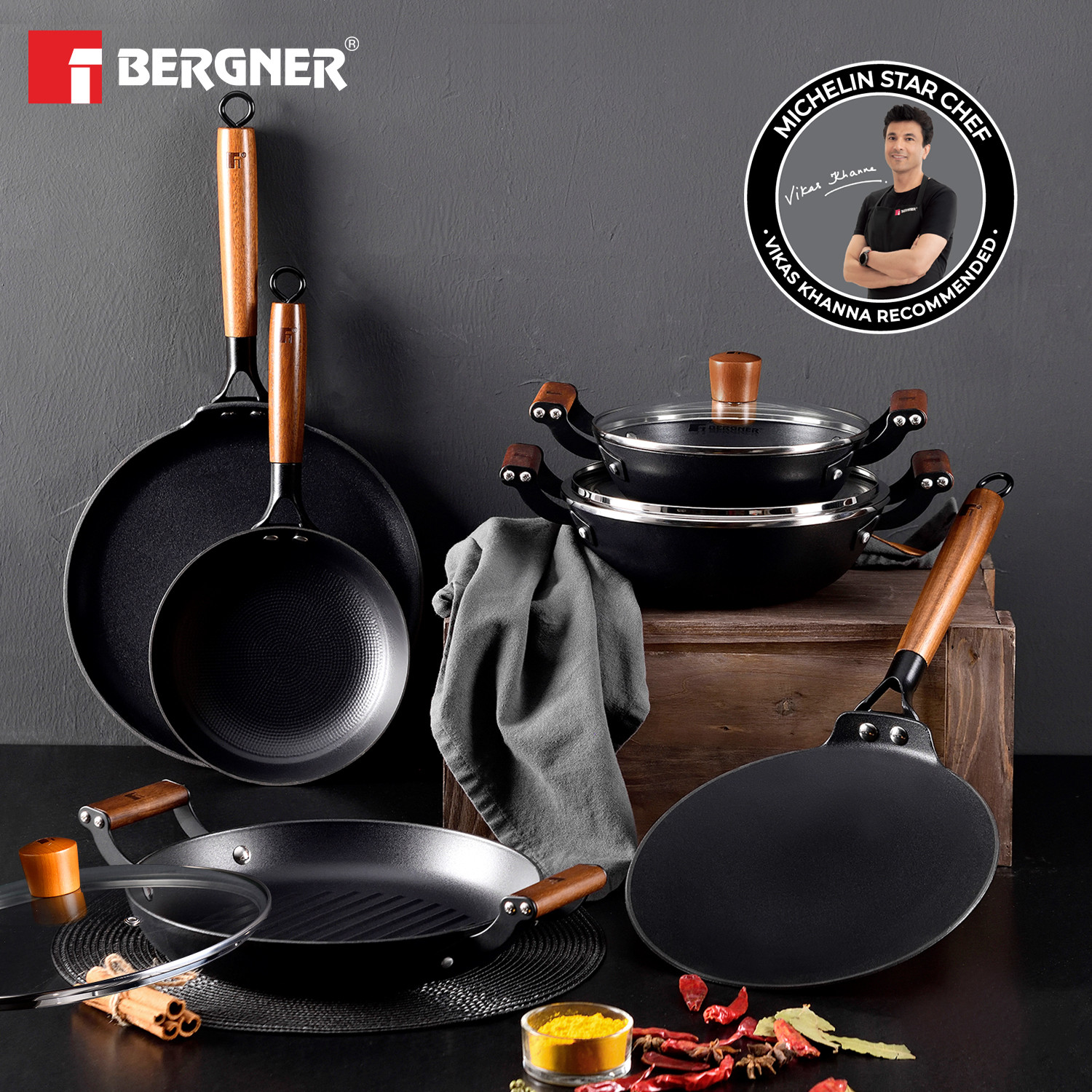 Image of BERGNER Odin Grill Pan 28 cm diameter with Lid 0 L capacity