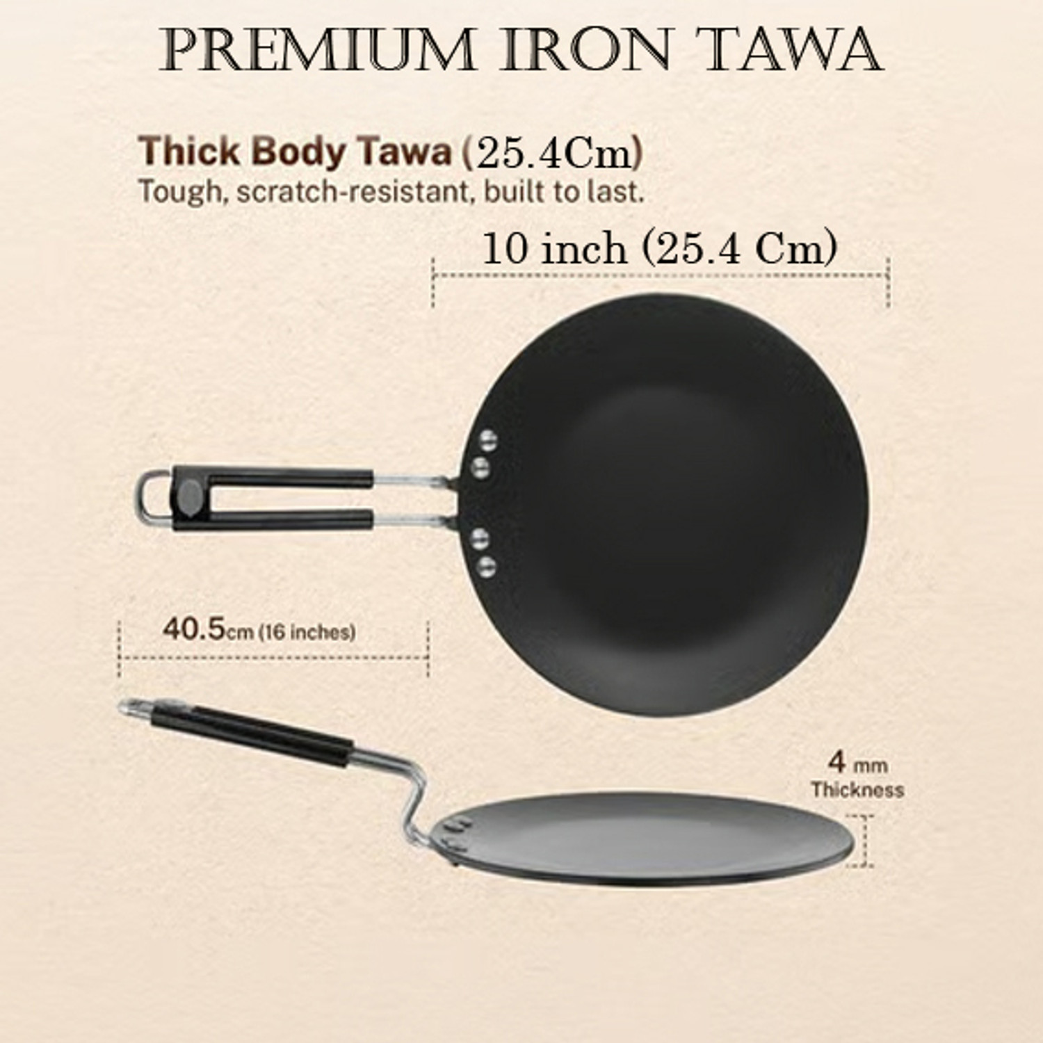 Image of rasora Iron Roti Tawa Traditional Cooking for Soft & Fluffy Rotis Tawa 25.4 cm diameter