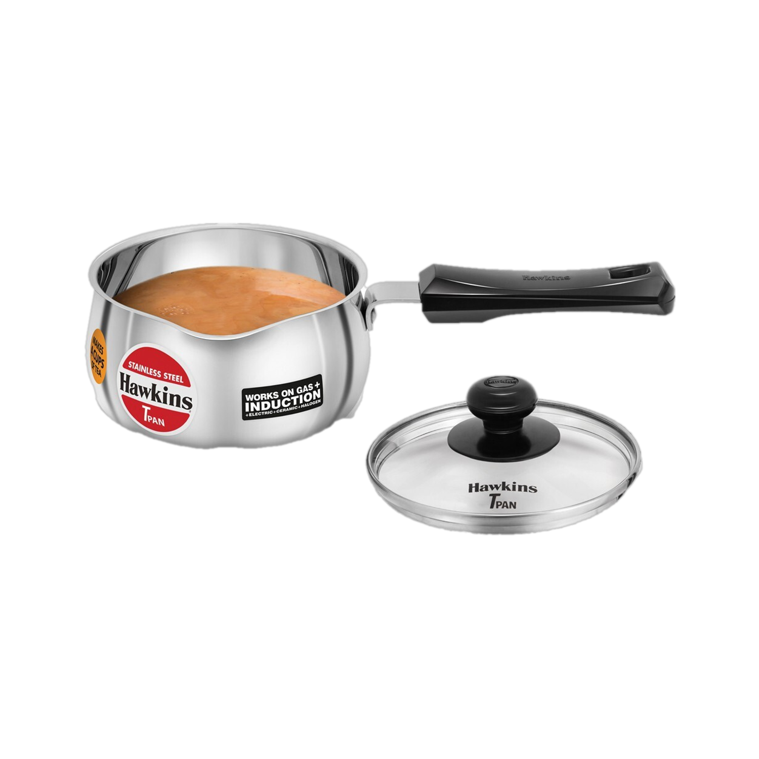Hawkins Tpan Glass (SST10G) Tope/Bhagona/Patila with Lid 1 L capacity 15.1 cm diameter