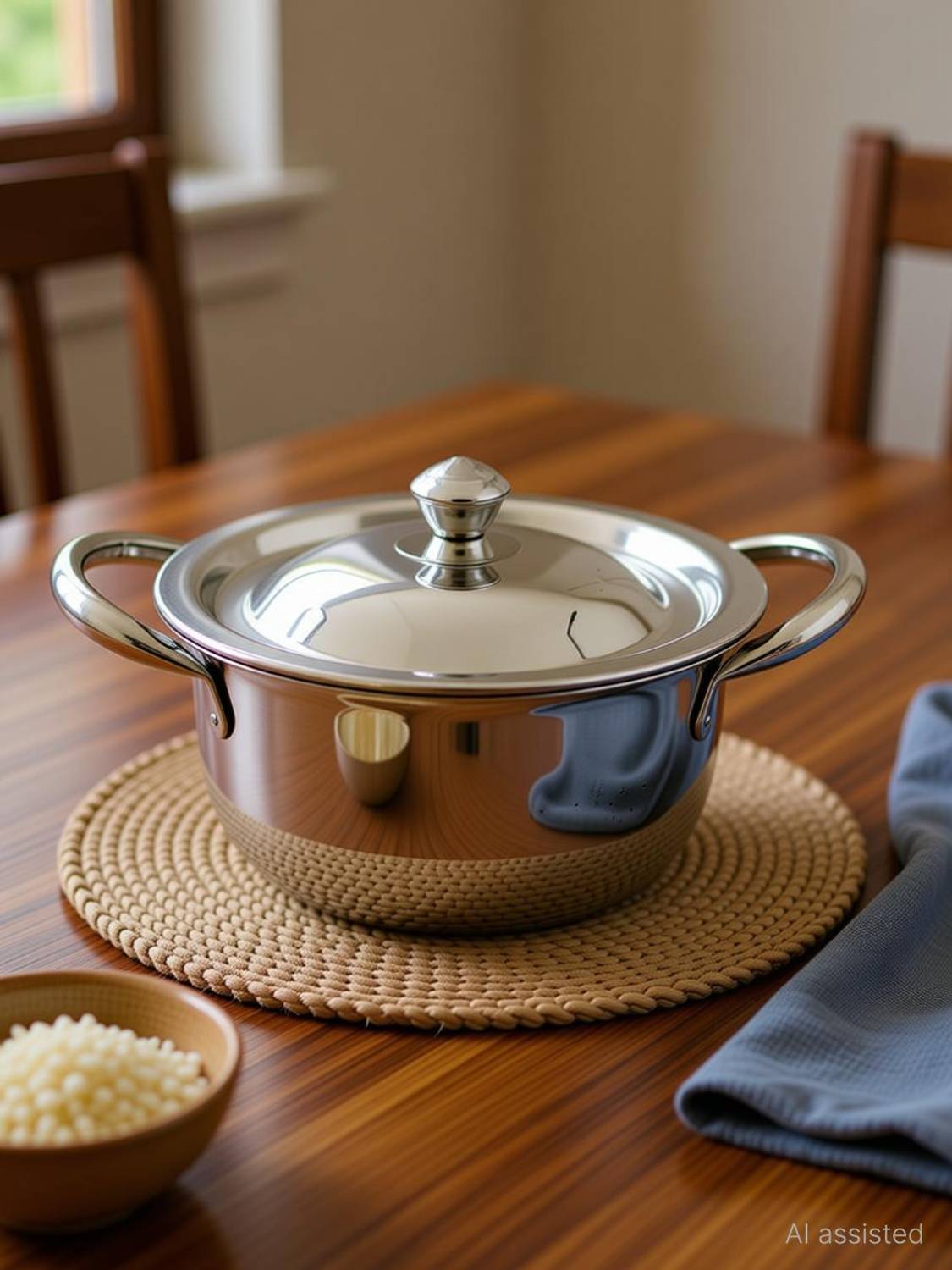bartan hub Induction Friendly Handi set with Lid (1000ml,600ml) Handi 1 L, 0.6 L with Lid