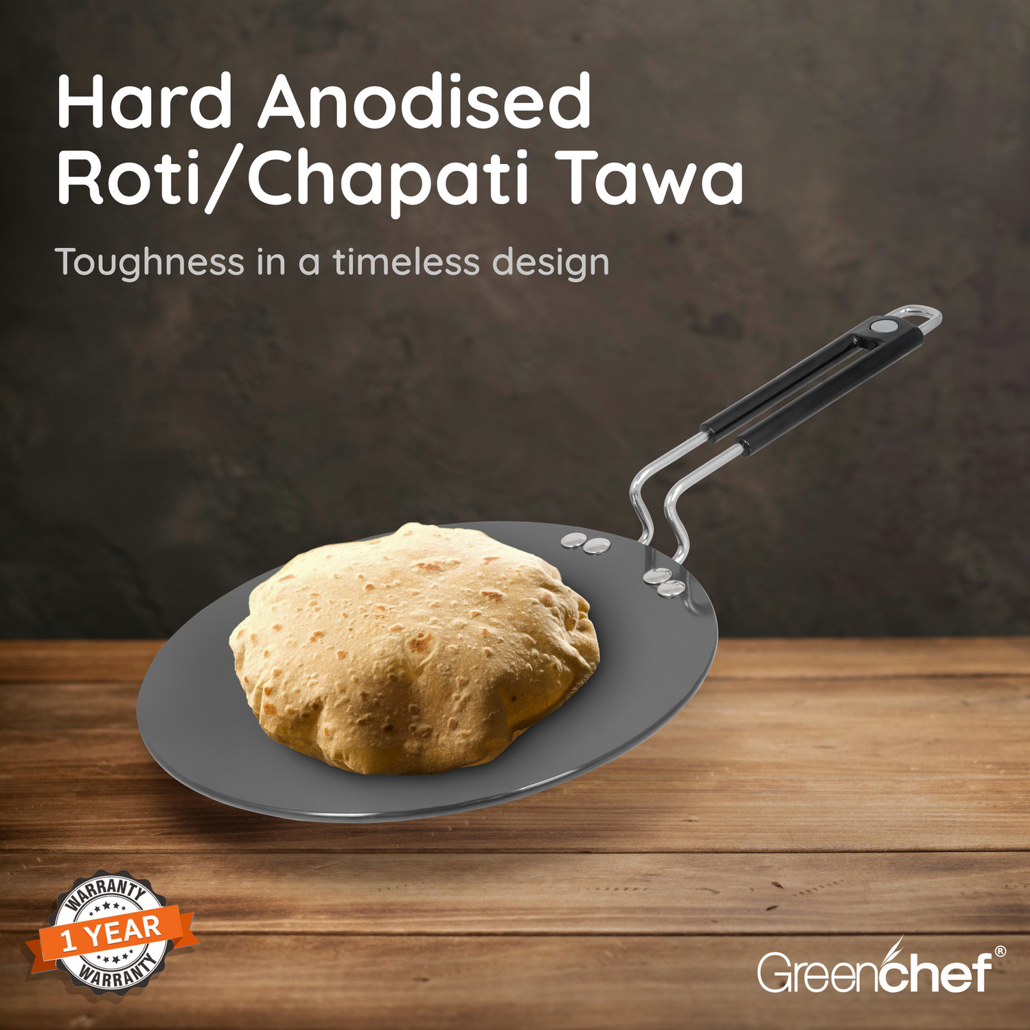 Image of Greenchef Roti /Chapathi Tawa 265 cm diameter (Hard Anodised, Non-stick, Induction Bottom)