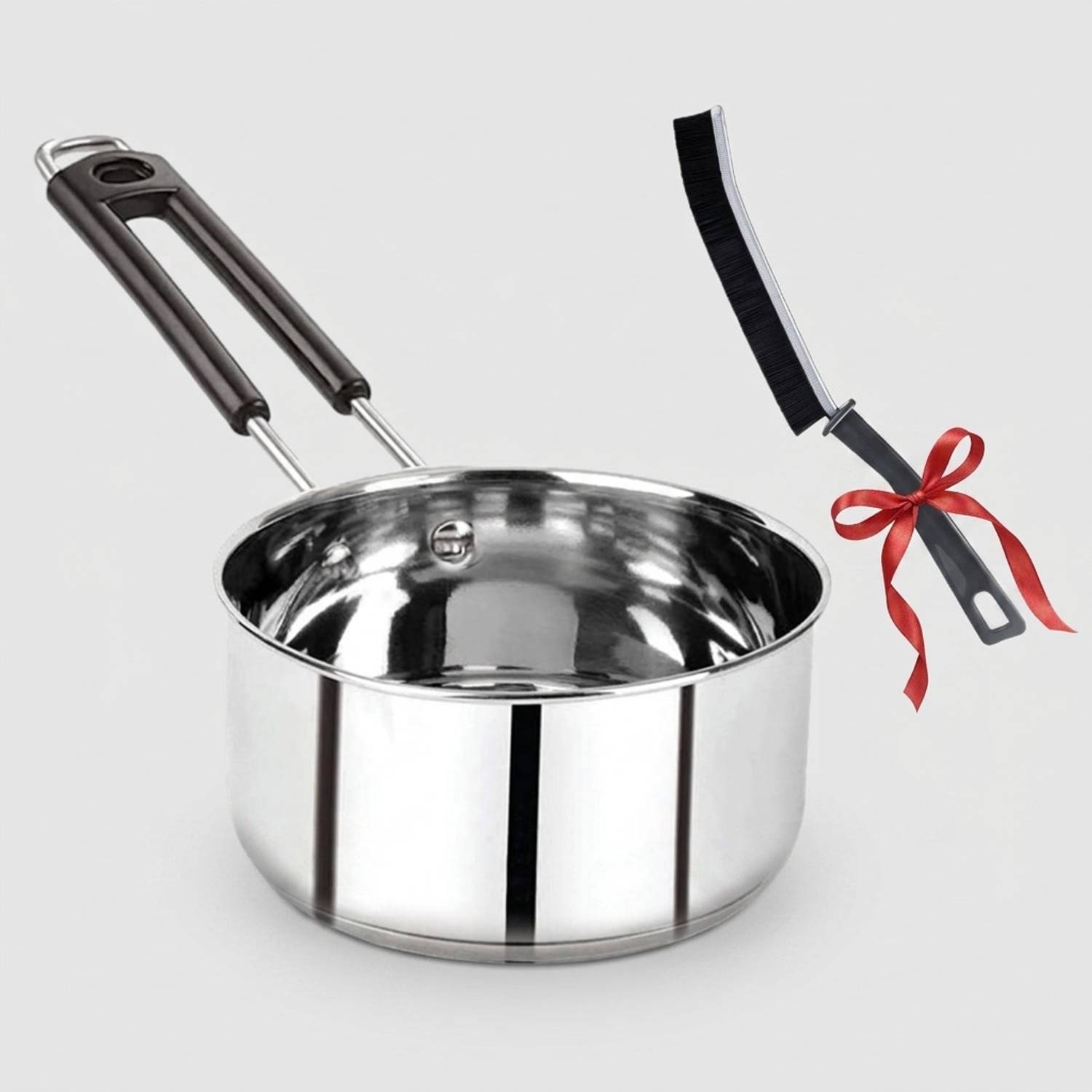 ALWAFLI Sauce Tea-Milk-Coffee Maker/Tapeli/Patila/bhgoni/Boiling Vessel+Gap Brush(Free) Sauce Pan 16 cm diameter 1.5 L capacity