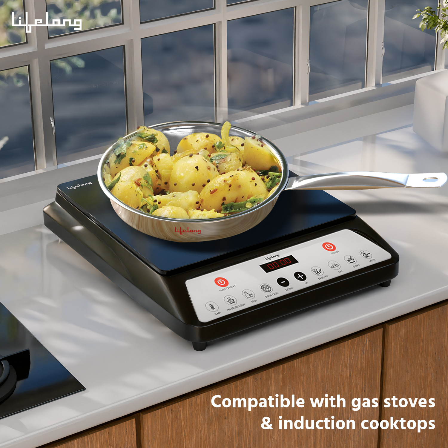 Image of Lifelong Triply LLOTPFP22 Fry Pan 22 cm diameter 1.25 L capacity
