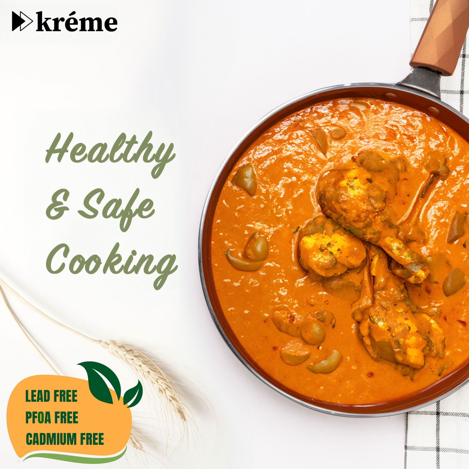 Image of Kreme Sonet Fry Pan 24 cm diameter with Lid 1.4 L capacity Fry Pan 24 cm diameter with Lid 1.4 L capacity